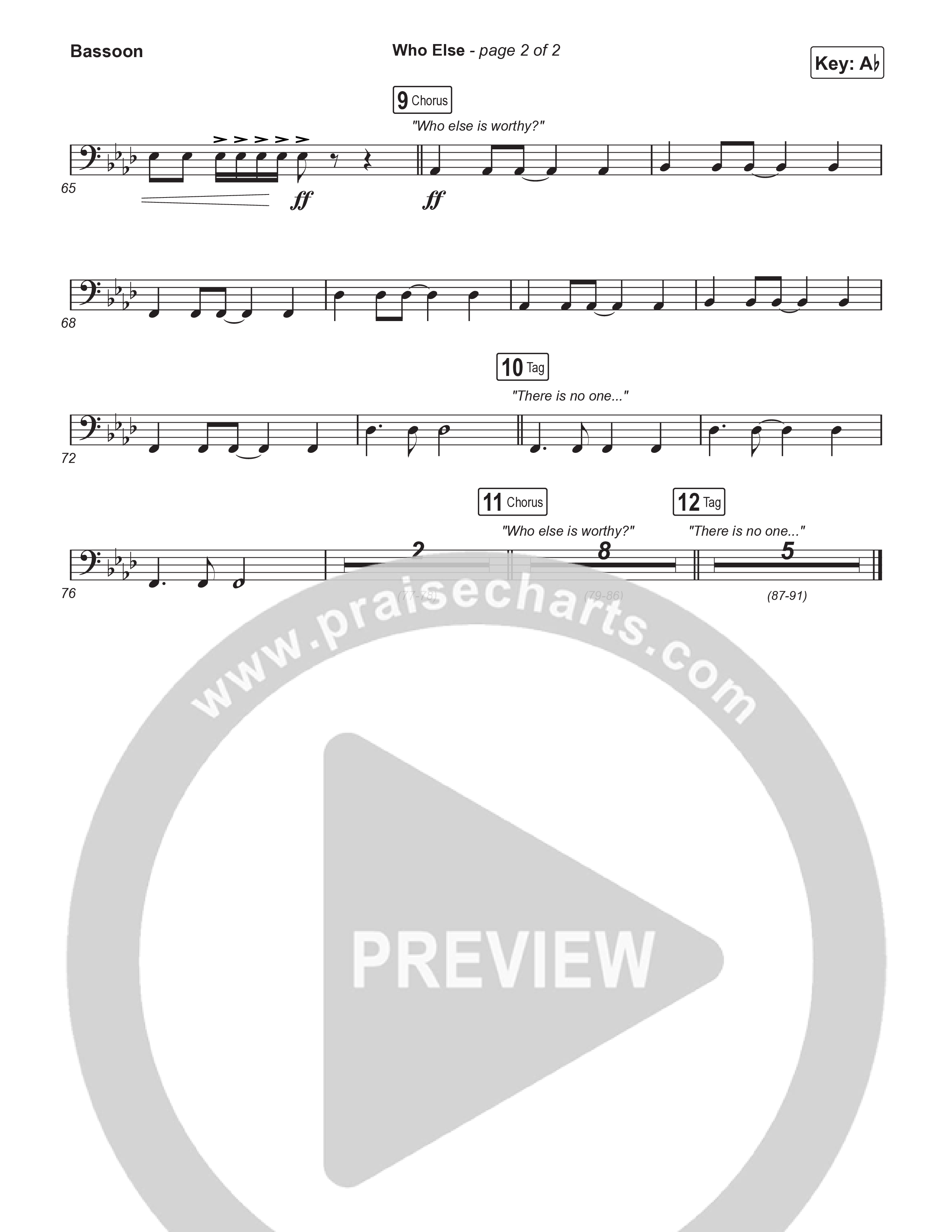 Who Else (Sing It Now) Bassoon (Gateway Worship / Abbie Gamboa)
