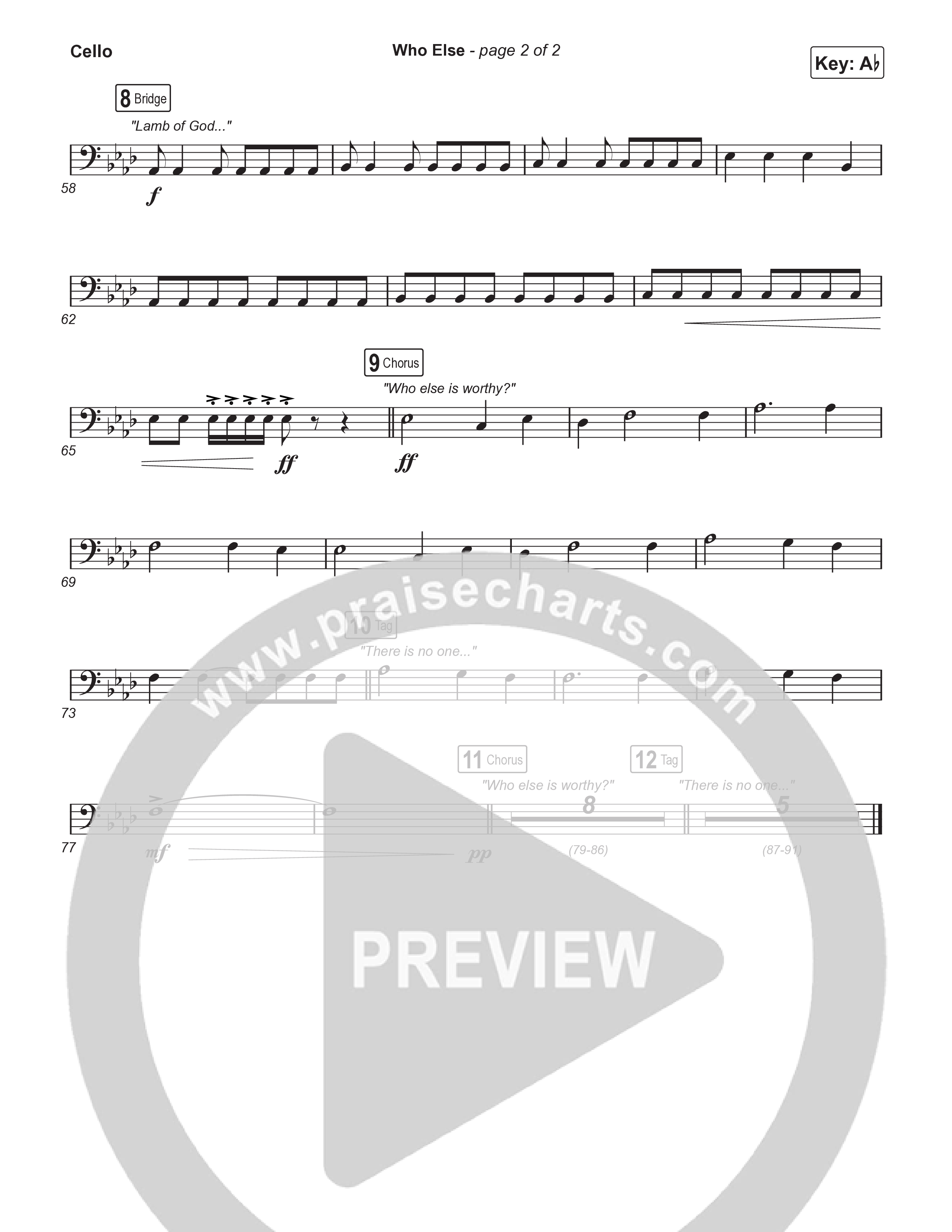 Who Else (Sing It Now) Cello (Gateway Worship / Abbie Gamboa)