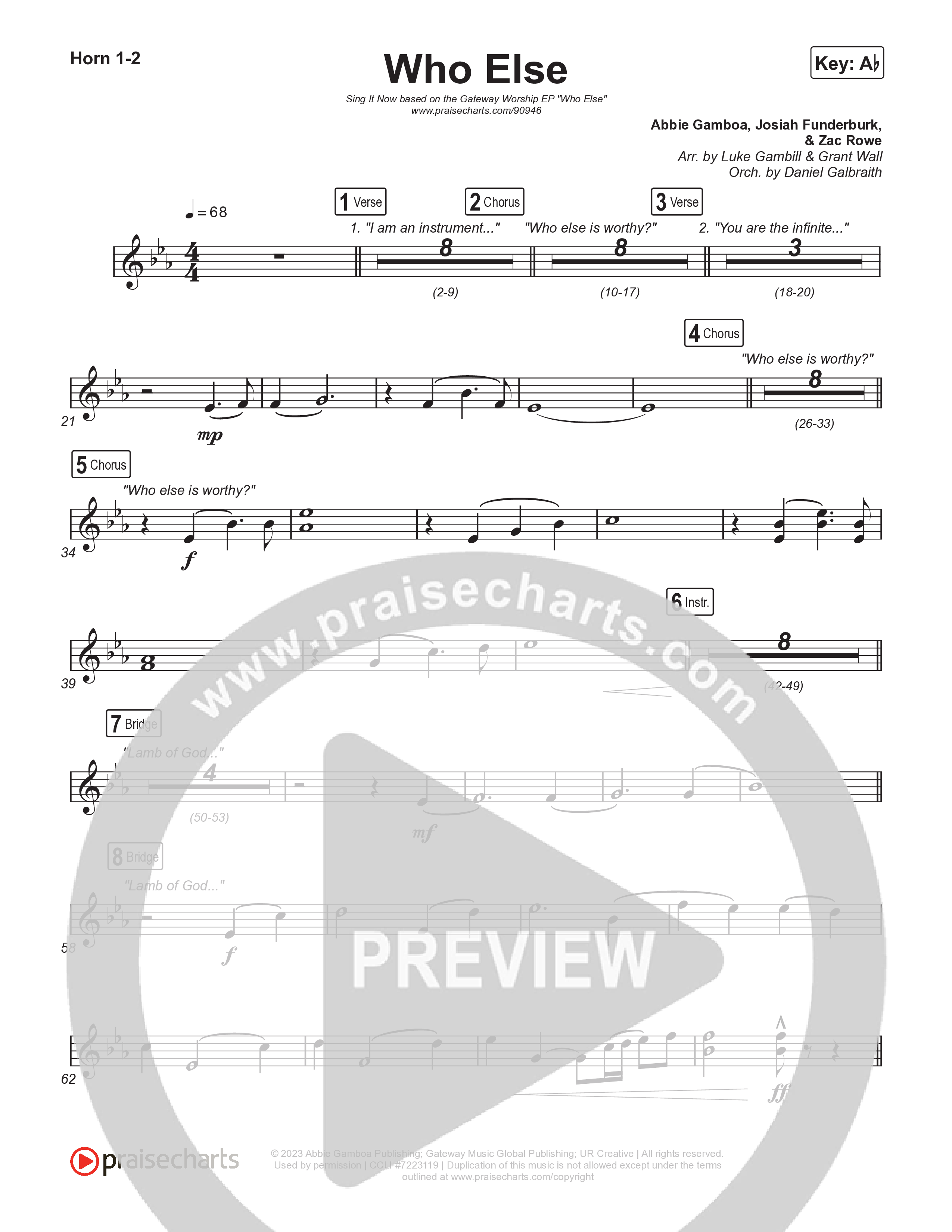 Who Else (Sing It Now) Brass Pack (Gateway Worship / Abbie Gamboa)
