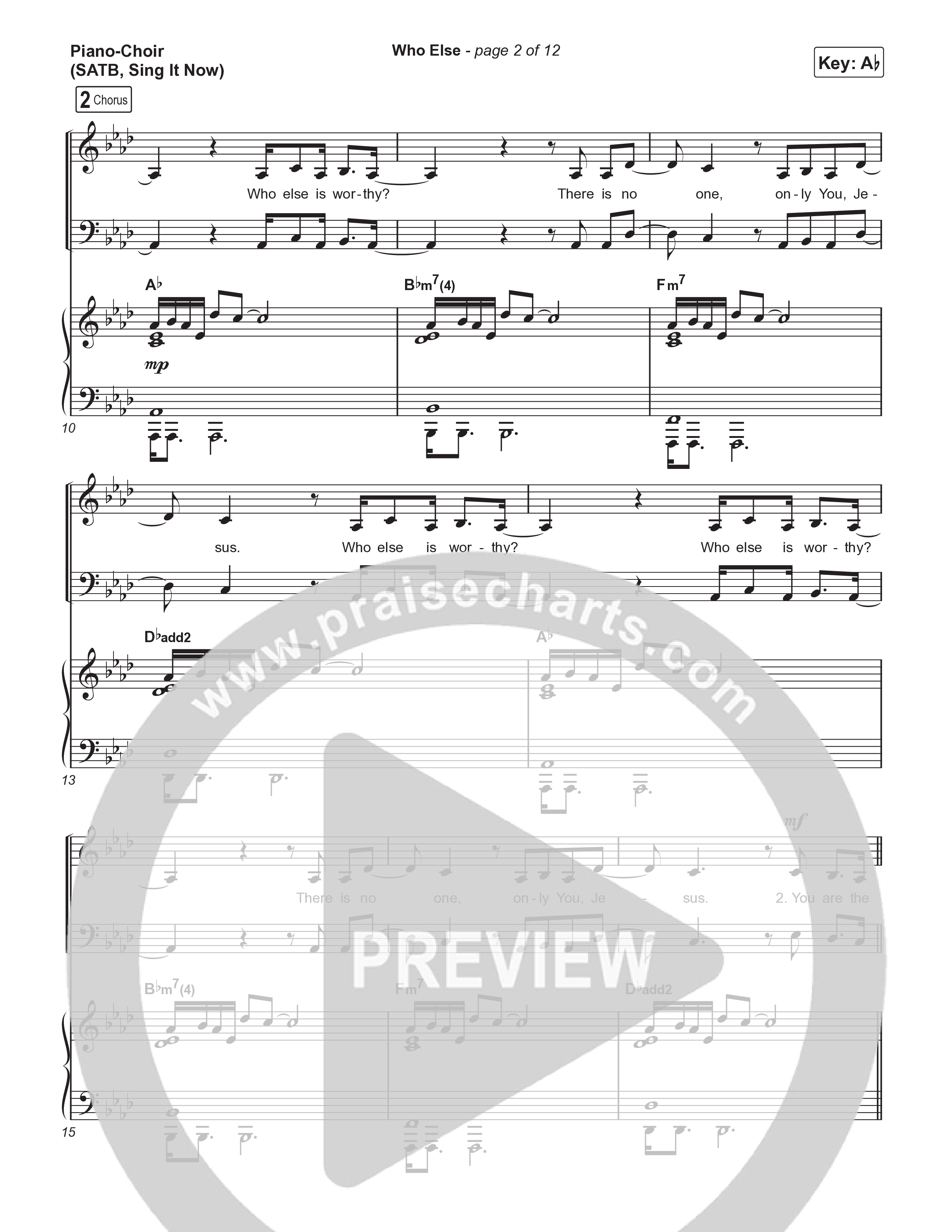 Who Else (Sing It Now) Piano/Choir (SATB) (Gateway Worship / Abbie Gamboa)