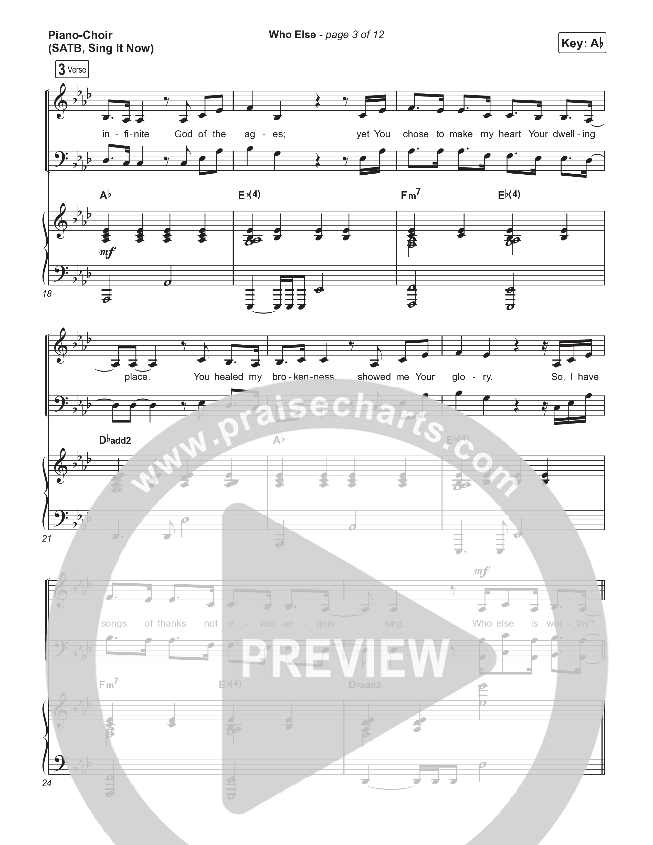 Who Else (Sing It Now) Piano/Choir (SATB) (Gateway Worship / Abbie Gamboa)