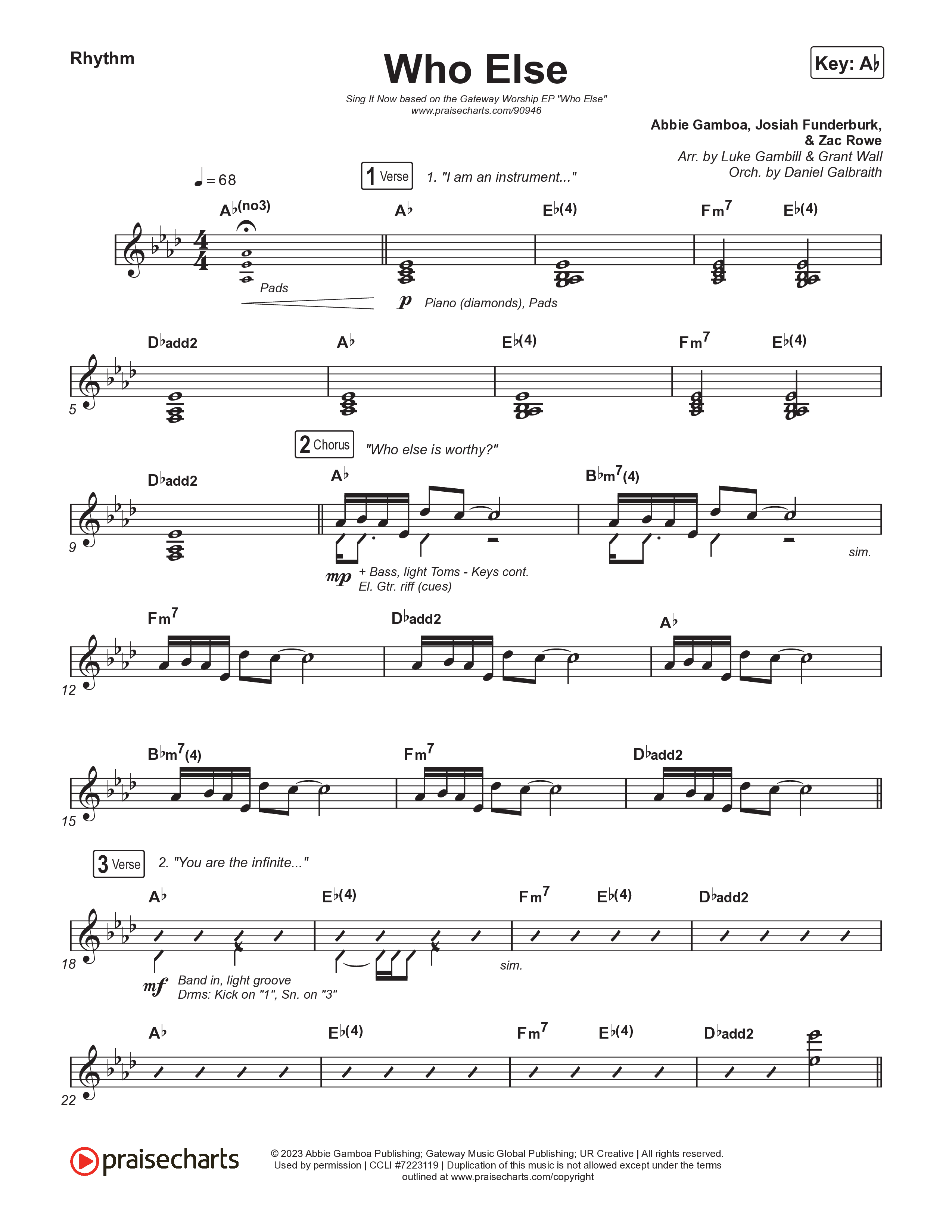 Who Else (Sing It Now) Rhythm Pack (Gateway Worship / Abbie Gamboa)