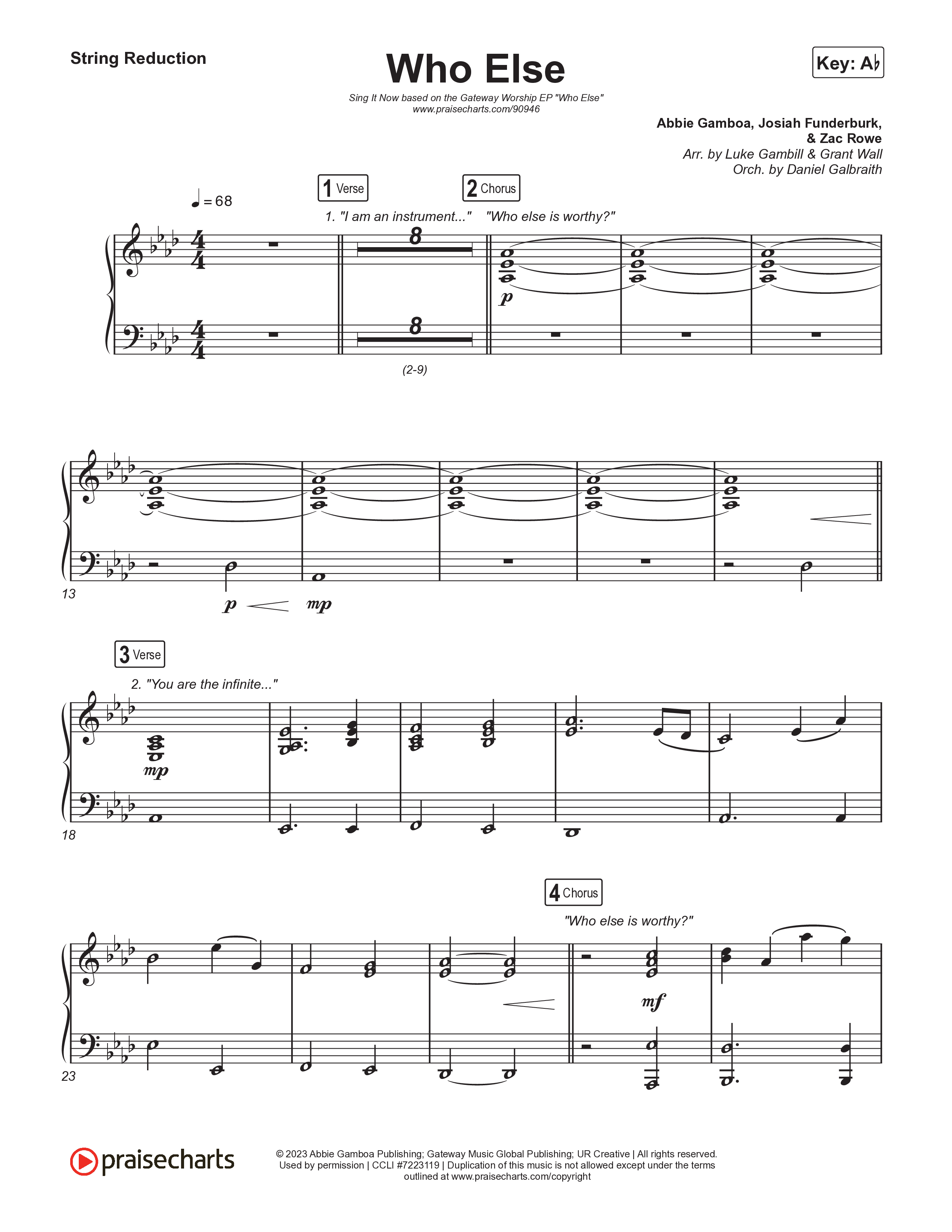 Who Else (Sing It Now) String Reduction (Gateway Worship / Abbie Gamboa)