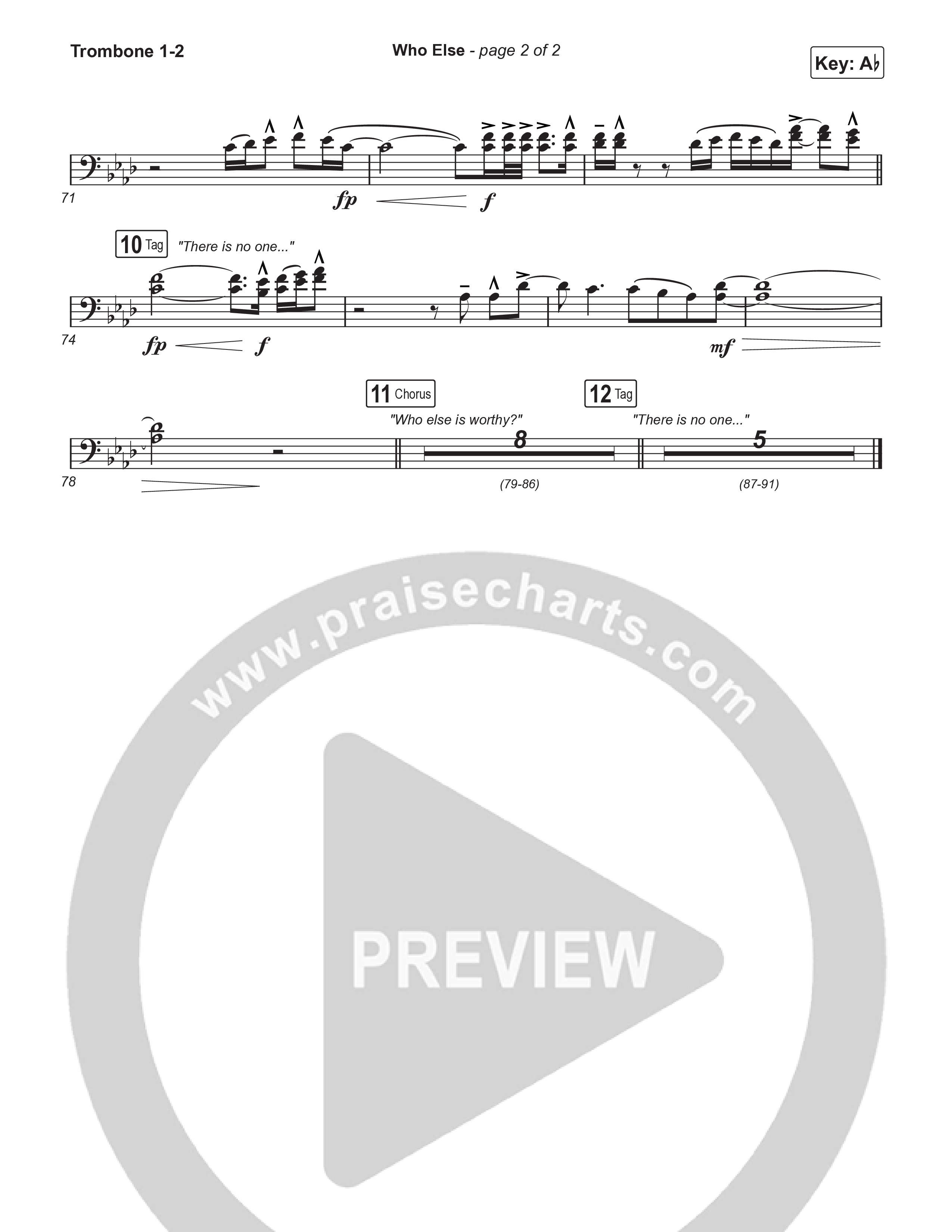 Who Else (Sing It Now) Trombone 1/2 (Gateway Worship / Abbie Gamboa)