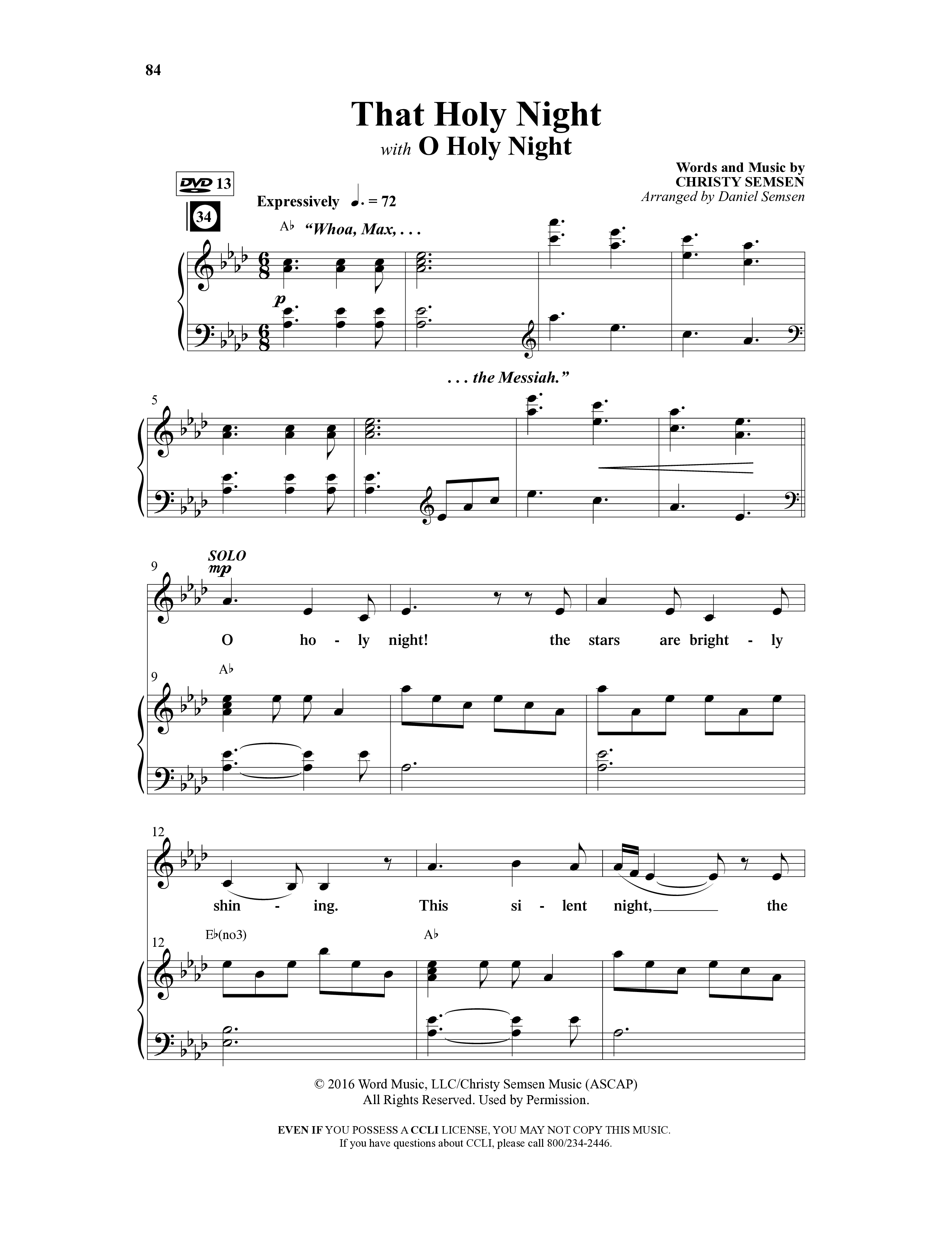 All About That Baby (14 Song Choral Collection) Song 11 (Piano SATB) (Arr. Daniel Semsen)