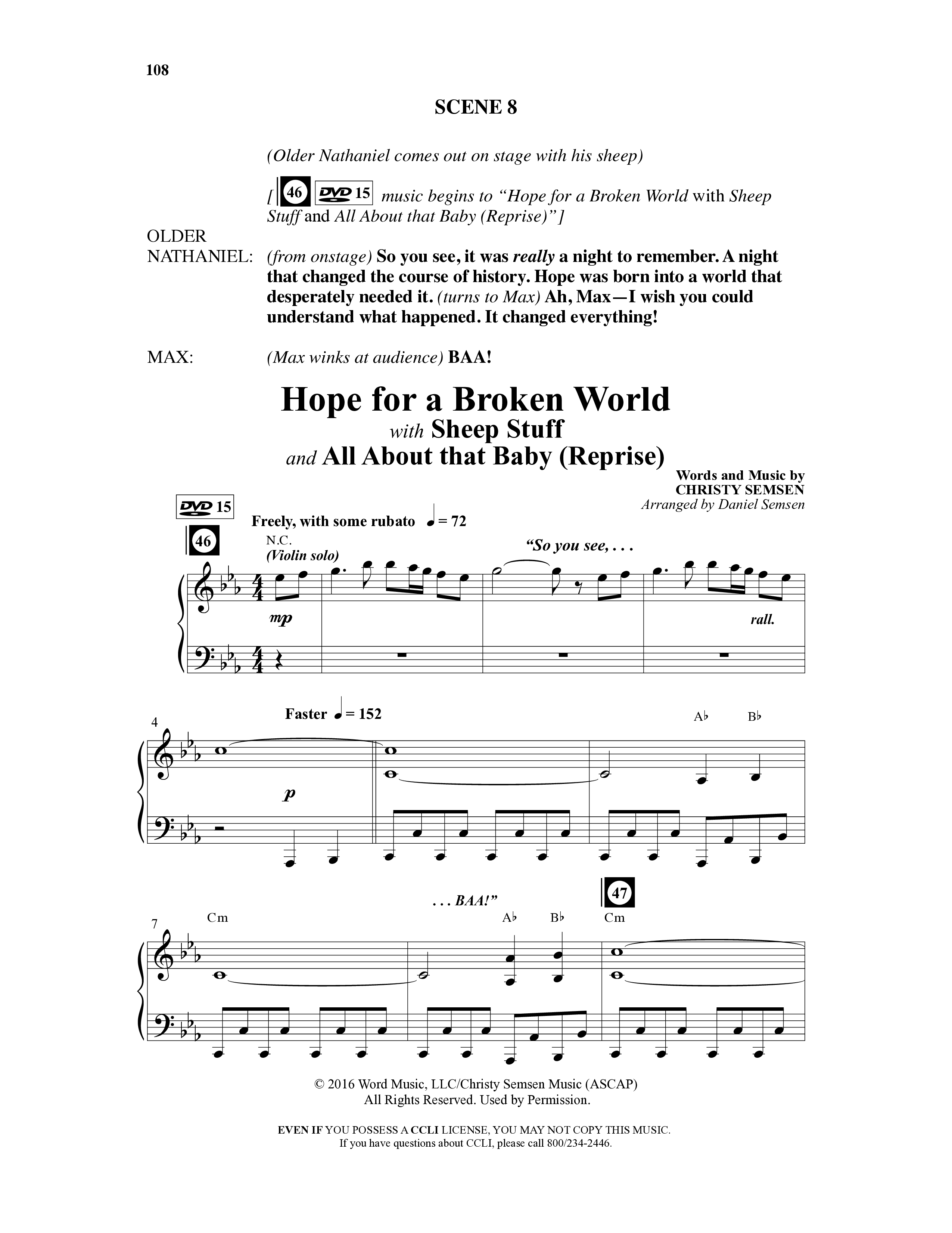 All About That Baby (14 Song Choral Collection) Song 13 (Piano SATB) (Arr. Daniel Semsen)