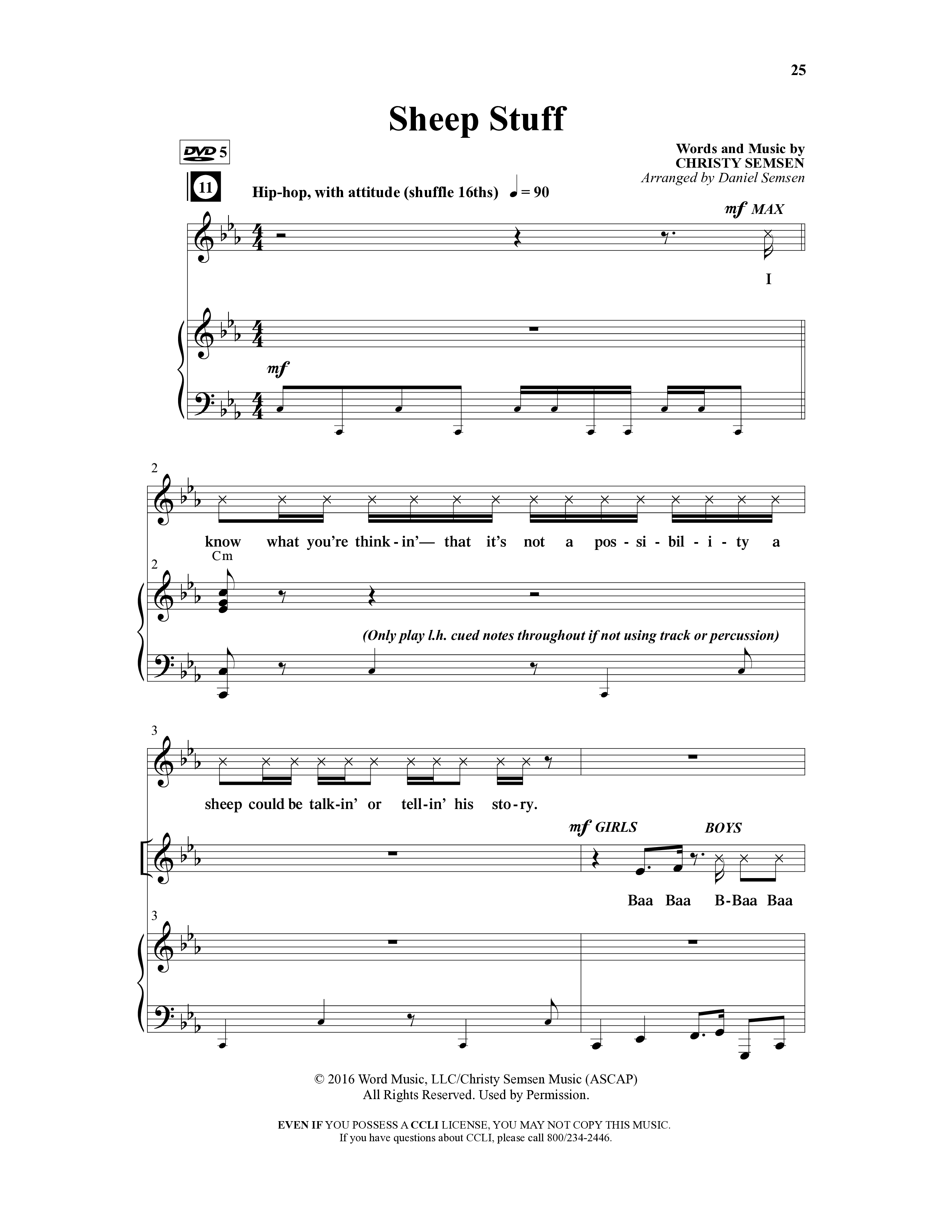 All About That Baby (14 Song Choral Collection) Song 4 (Piano SATB) (Arr. Daniel Semsen)