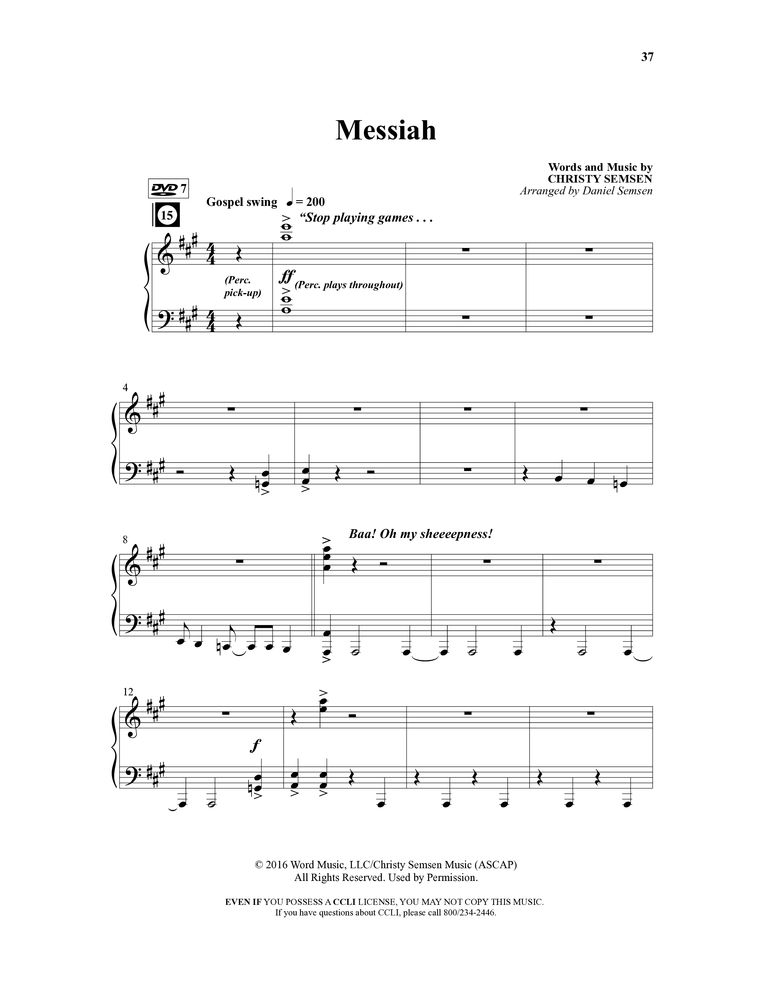 All About That Baby (14 Song Choral Collection) Song 6 (Piano SATB) (Arr. Daniel Semsen)