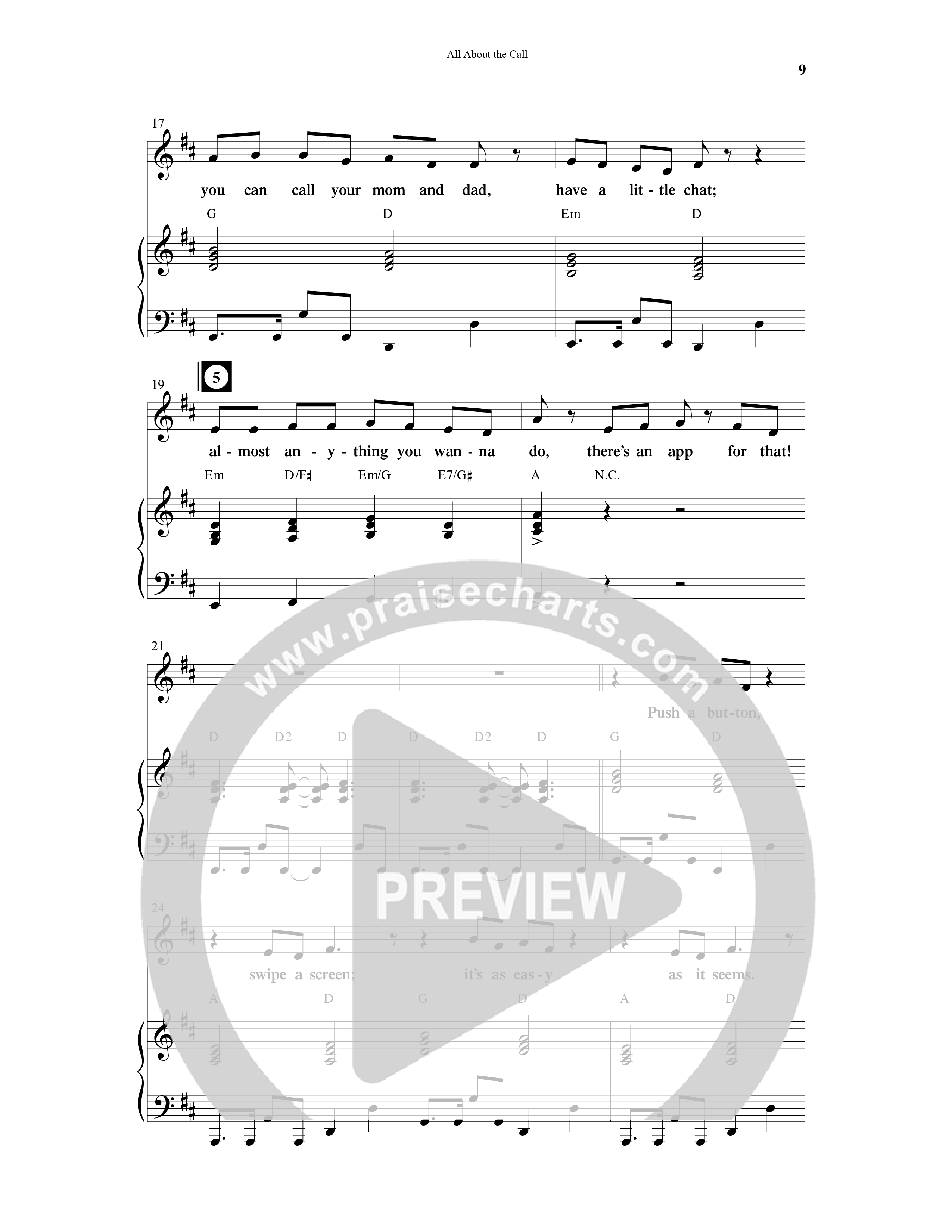 All About The Call (6 Song Choral Collection) Song 2 (Piano SATB) (Arr. Ali Carlson)