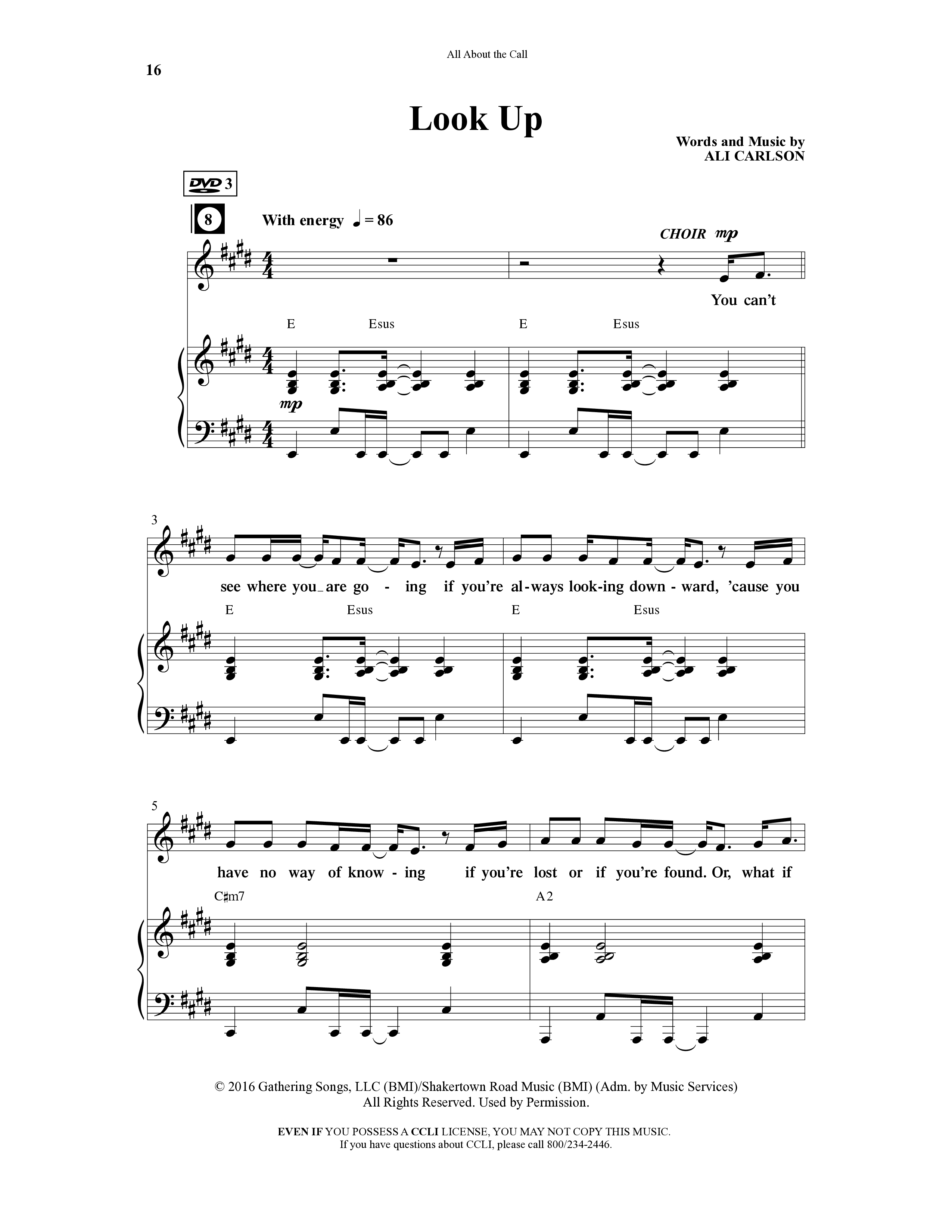 All About The Call (6 Song Choral Collection) Song 3 (Piano SATB) (Arr. Ali Carlson)