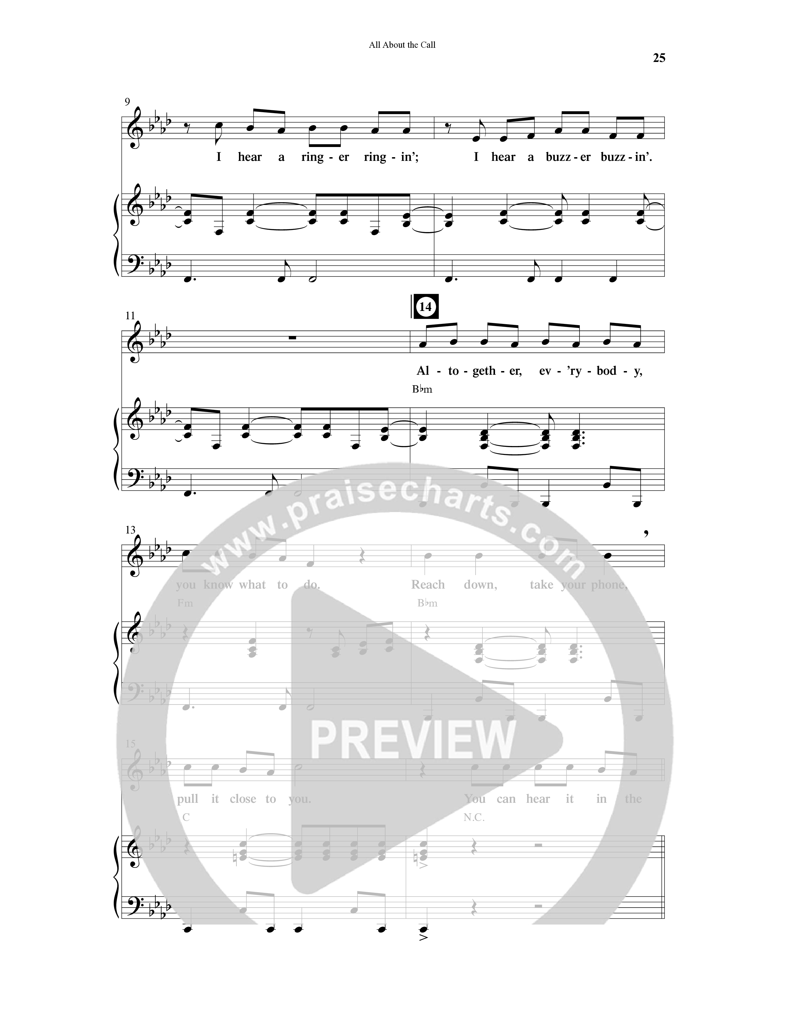 All About The Call (6 Song Choral Collection) Song 4 (Piano SATB) (Arr. Ali Carlson)