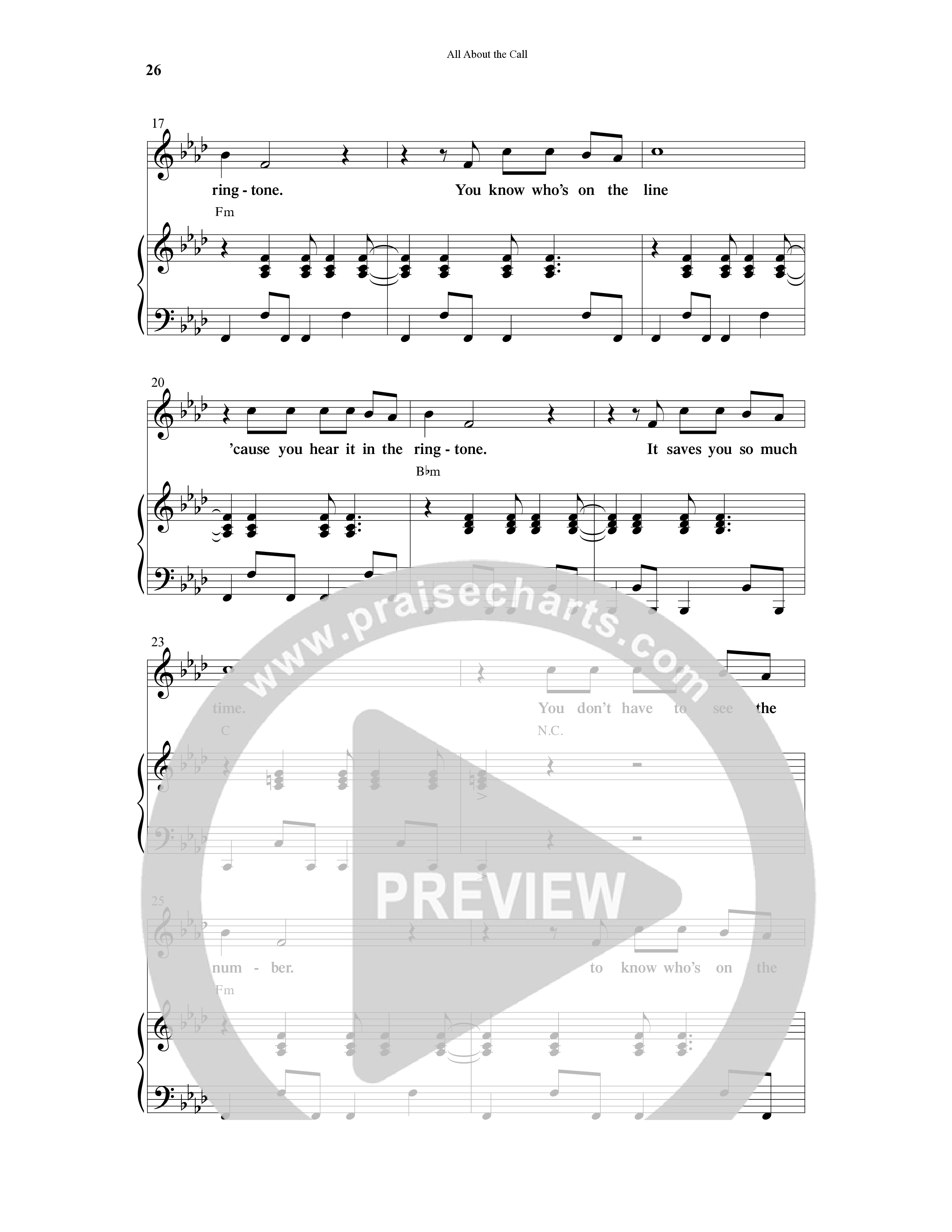 All About The Call (6 Song Choral Collection) Song 4 (Piano SATB) (Arr. Ali Carlson)