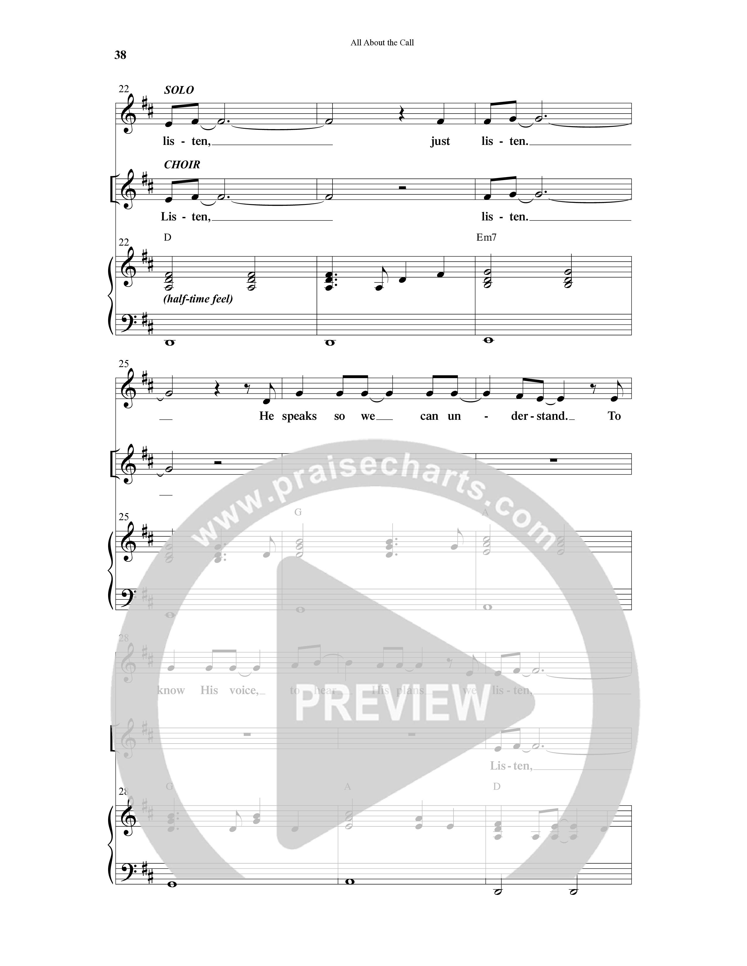 All About The Call (6 Song Choral Collection) Song 5 (Piano SATB) (Arr. Ali Carlson)
