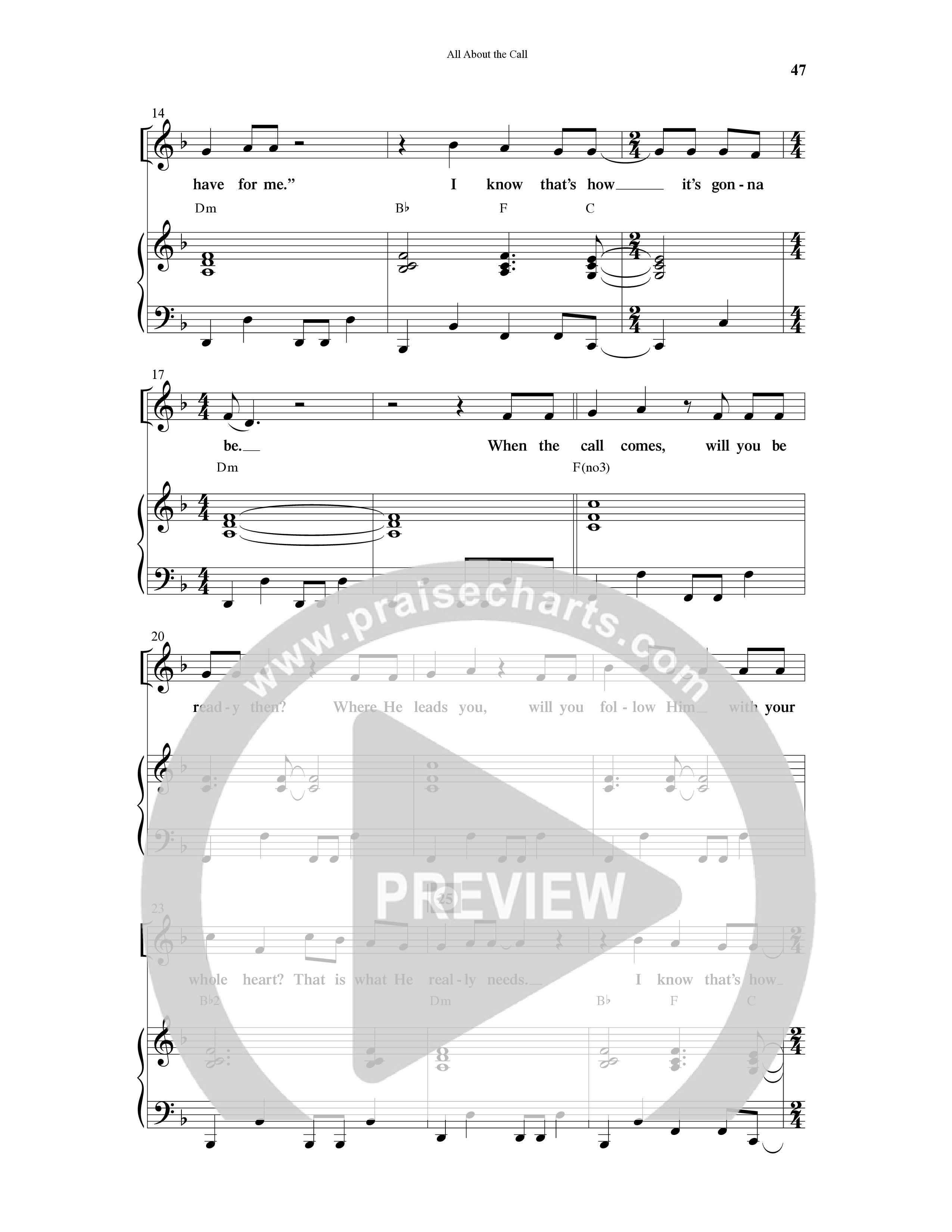 All About The Call (6 Song Choral Collection) Song 6 (Piano SATB) (Arr. Ali Carlson)