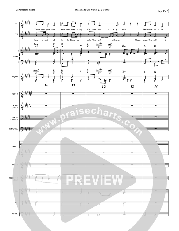 Welcome To Our World Conductor's Score (Chris Rice)