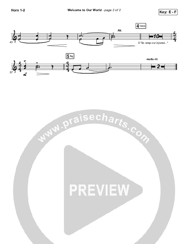 Welcome To Our World Brass Pack (Chris Rice)