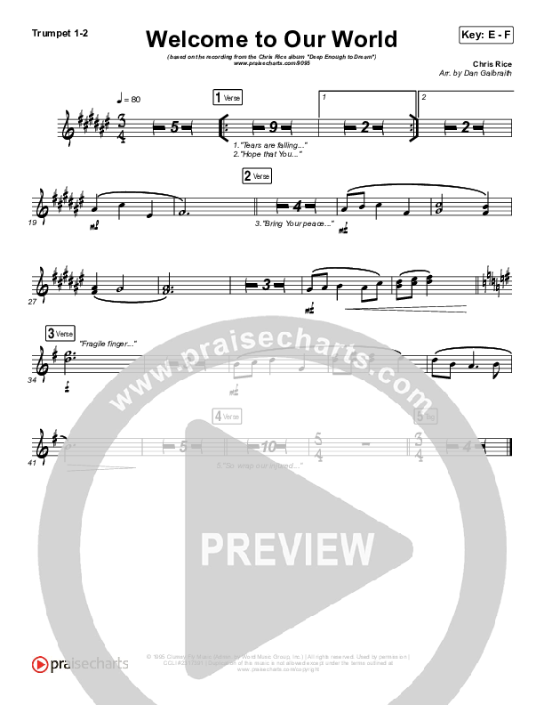 Welcome To Our World Brass Pack (Chris Rice)