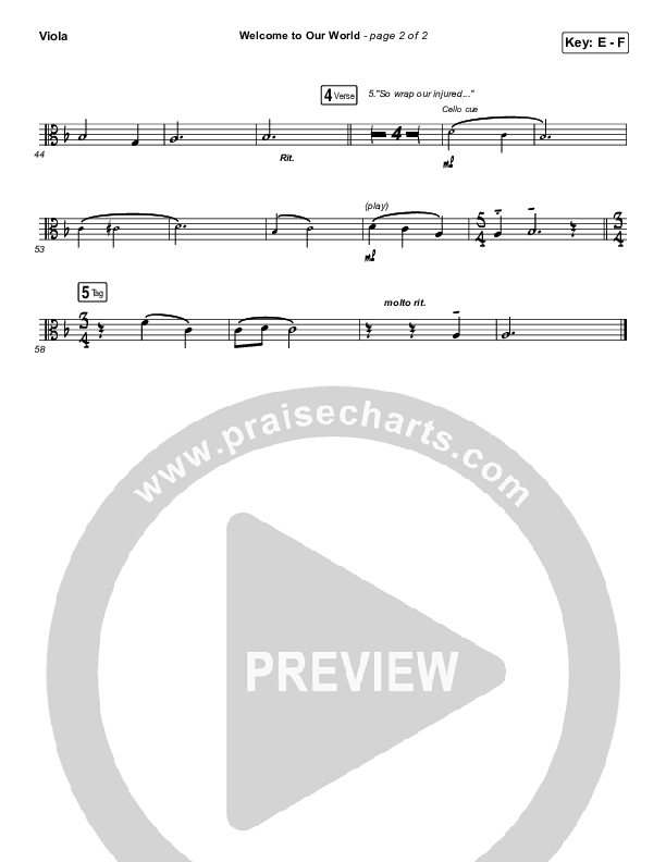 Welcome To Our World Viola (Chris Rice)