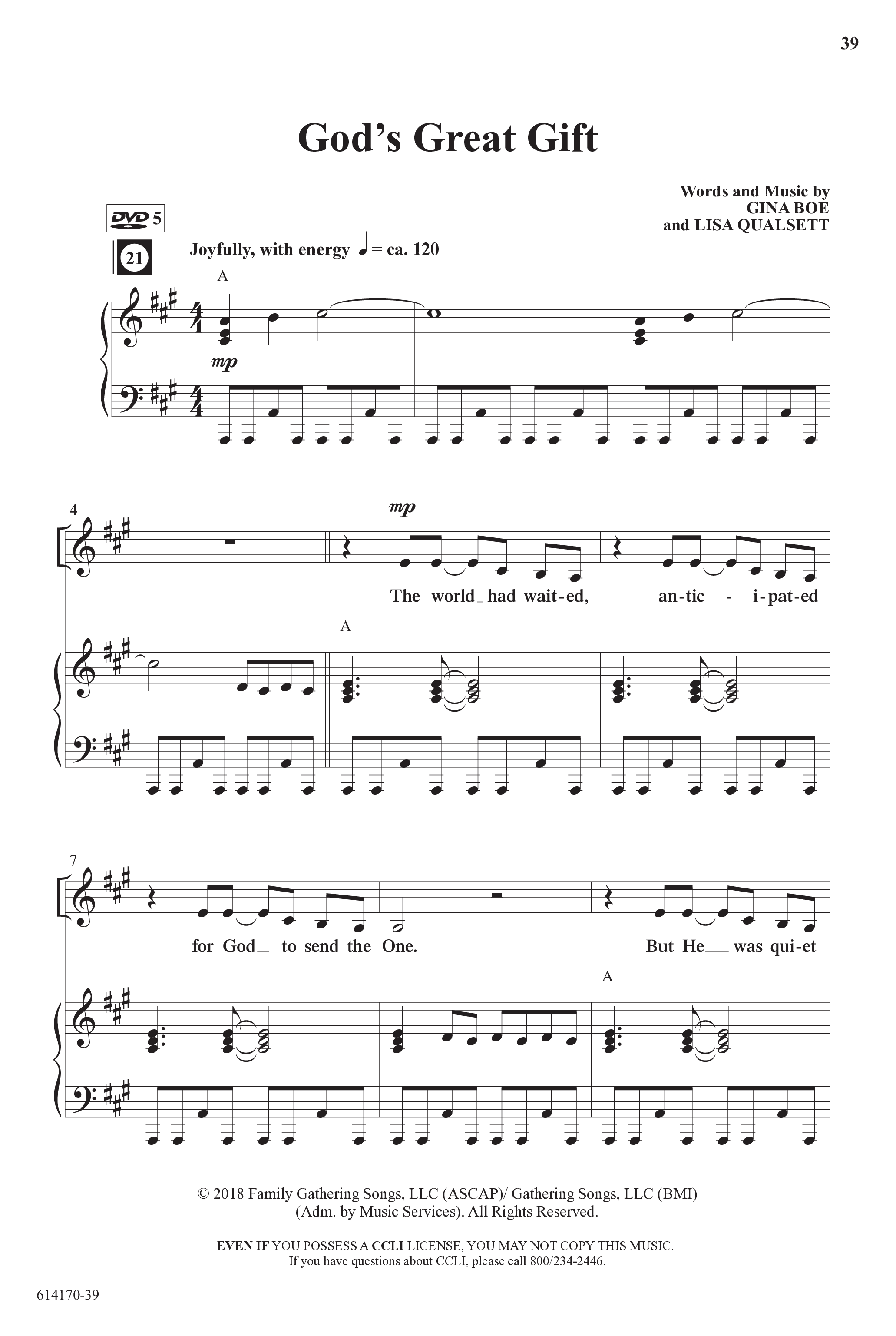 The Big Bible Idea Group (7 Song Choral Collection) Song 5 (Piano SATB) (Arr. Gina Boe)