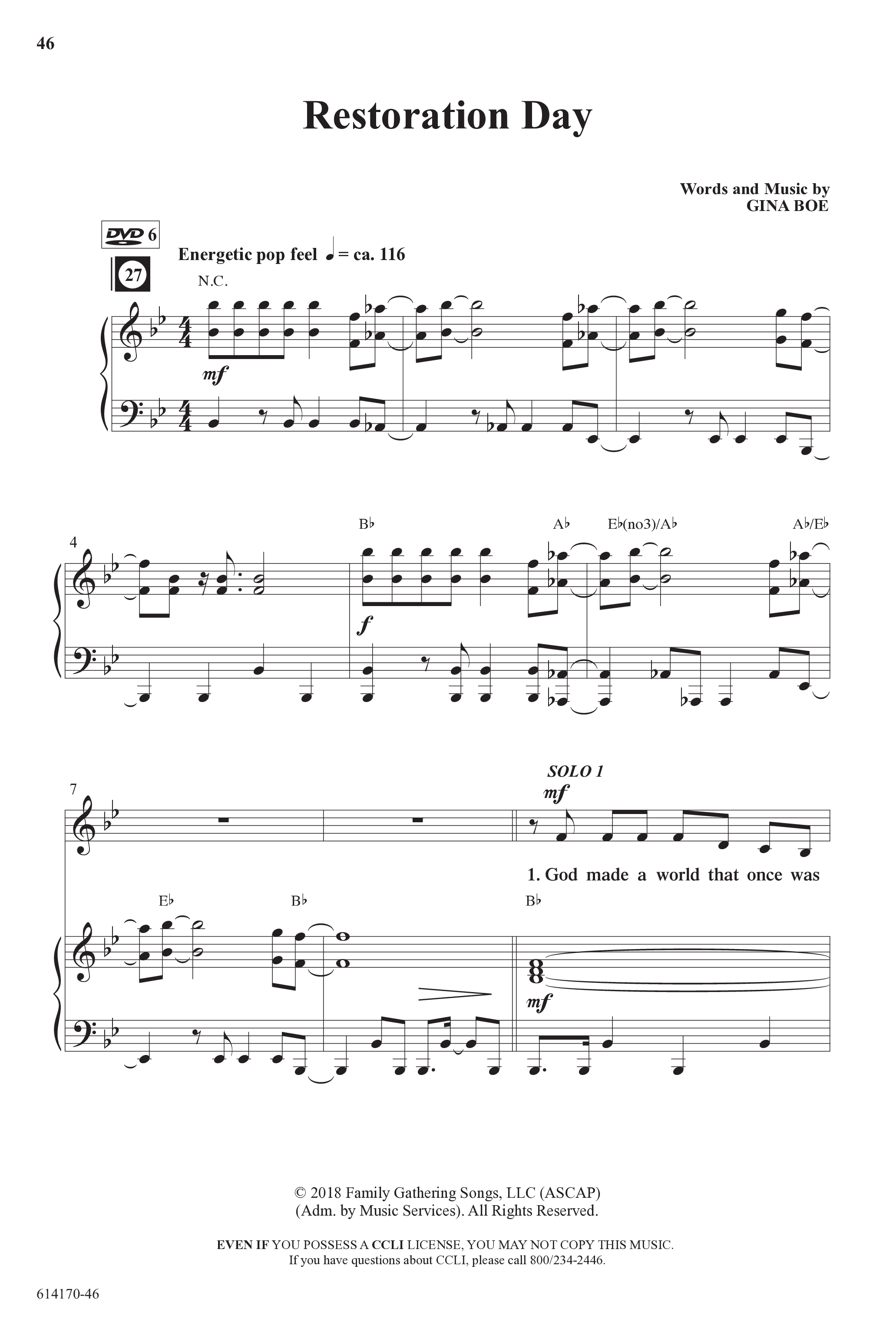 The Big Bible Idea Group (7 Song Choral Collection) Song 6 (Piano SATB) (Arr. Gina Boe)