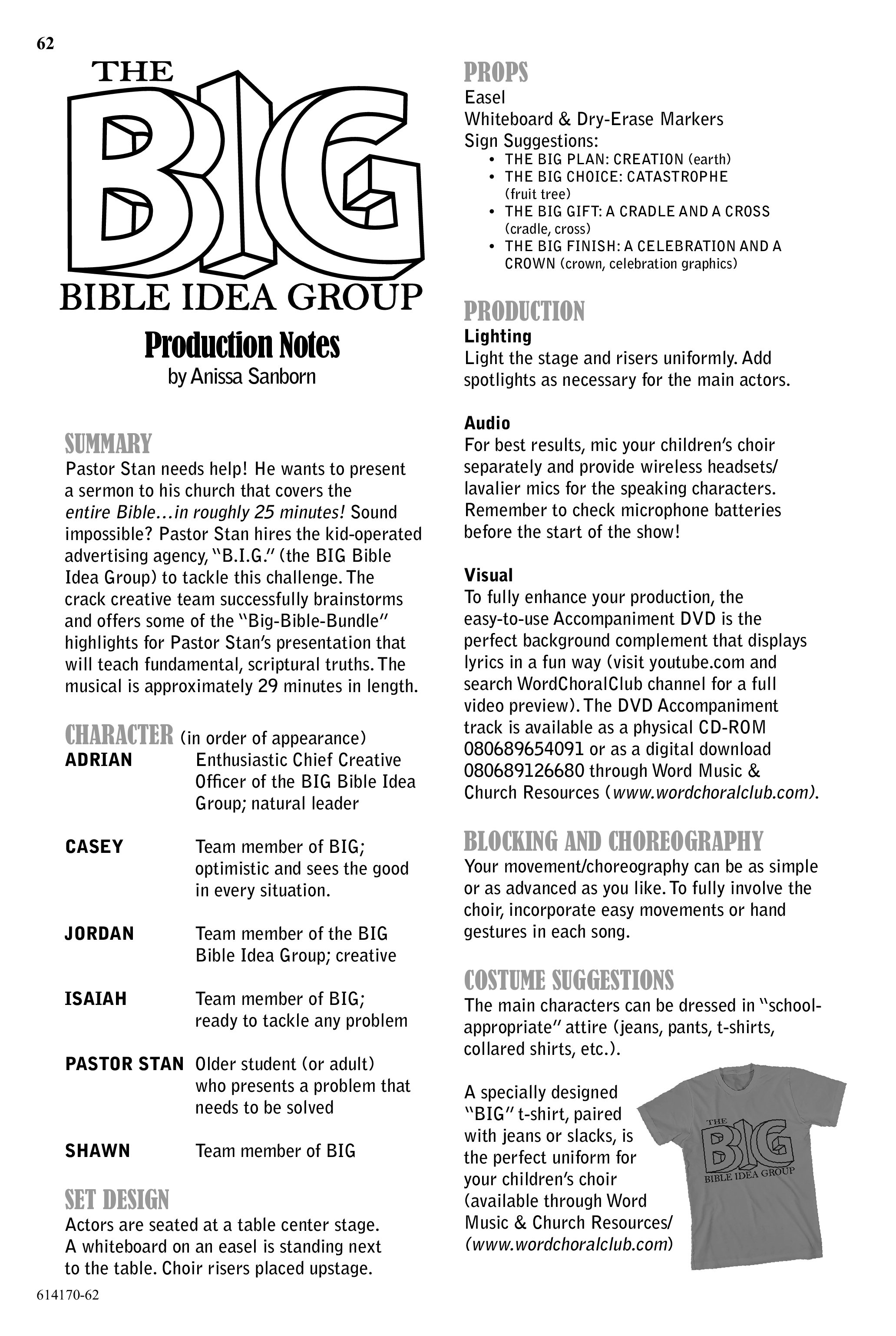 The Big Bible Idea Group (7 Song Choral Collection) Song 8 (Piano SATB) (Arr. Gina Boe)