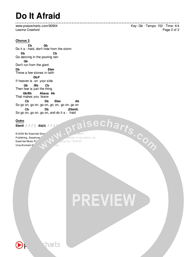 Do It Afraid Chords & Lyrics (Leanna Crawford)