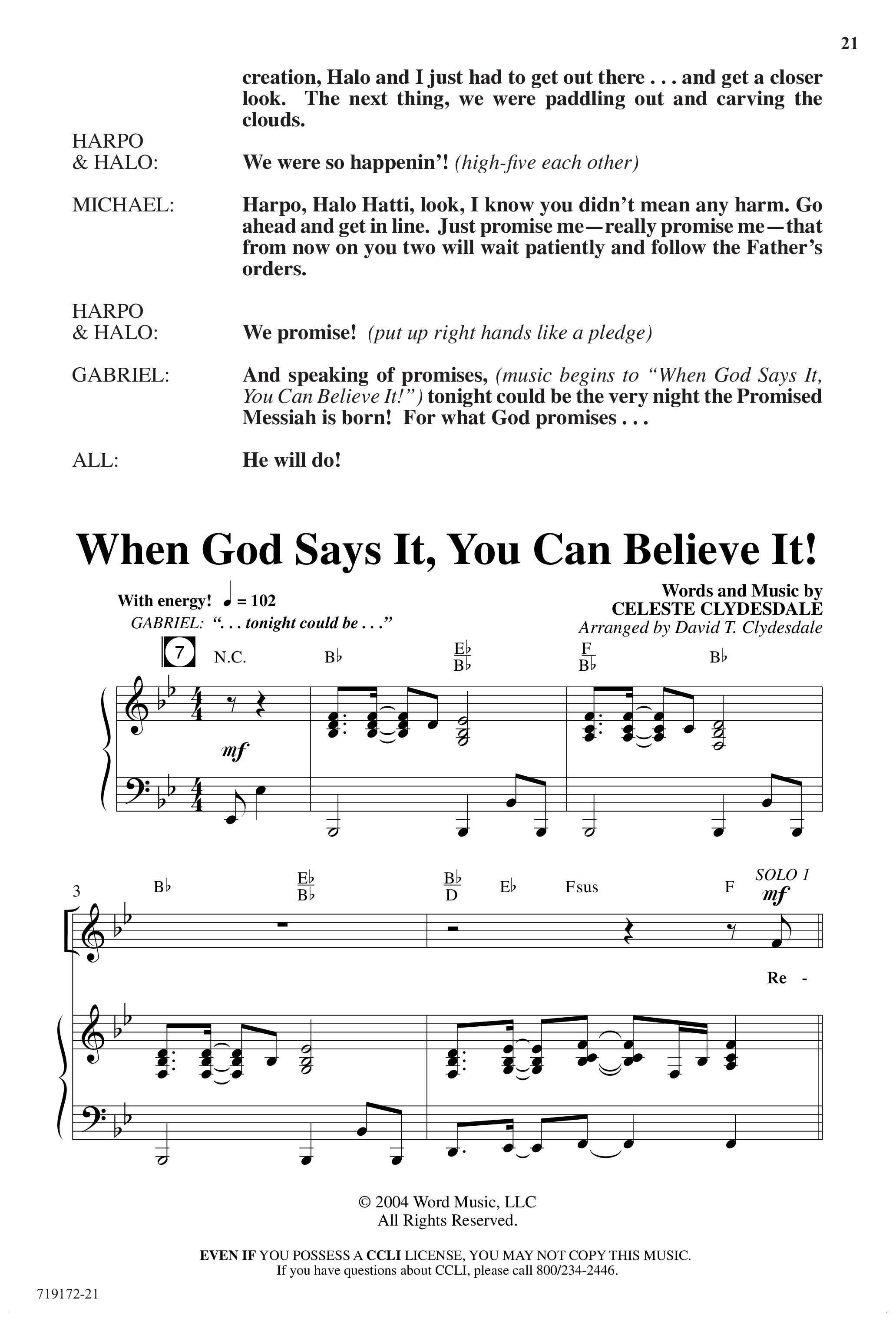 Angel Alert (11 Song Choral Collection) Song 2 (Piano SATB) (Arr. David Clydesdale)