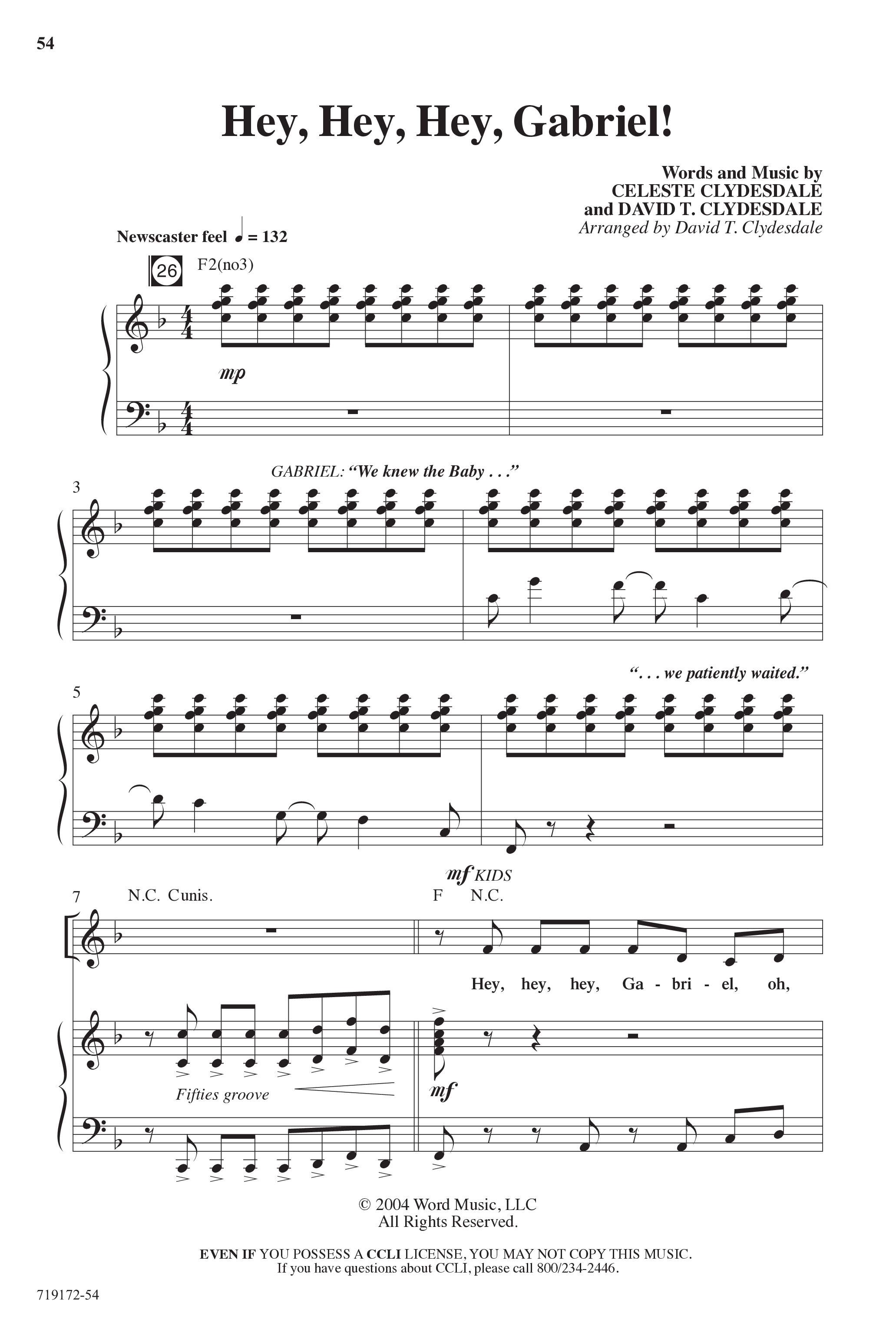 Angel Alert (11 Song Choral Collection) Song 5 (Piano SATB) (Arr. David Clydesdale)