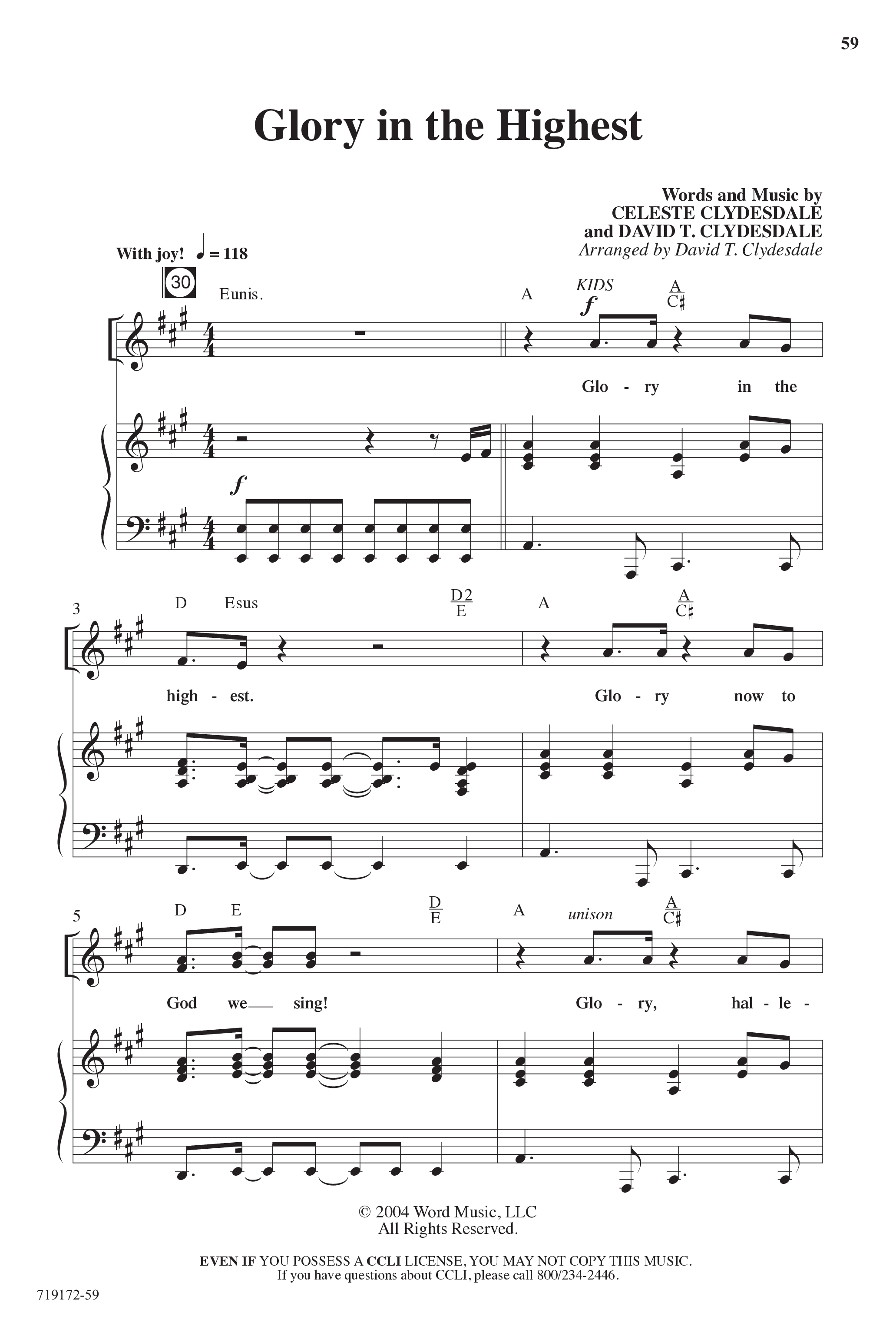 Angel Alert (11 Song Choral Collection) Song 6 (Piano SATB) (Arr. David Clydesdale)