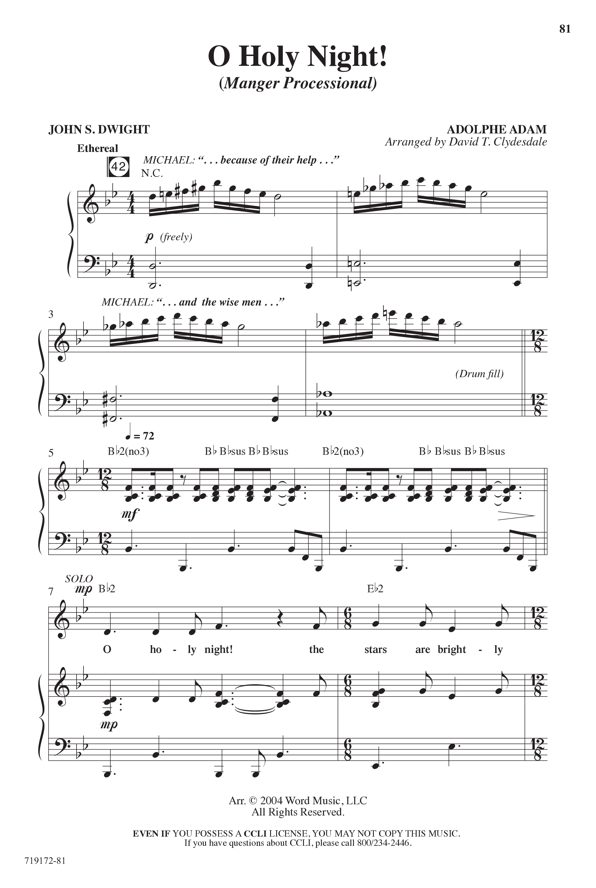 Angel Alert (11 Song Choral Collection) Song 8 (Piano SATB) (Arr. David Clydesdale)