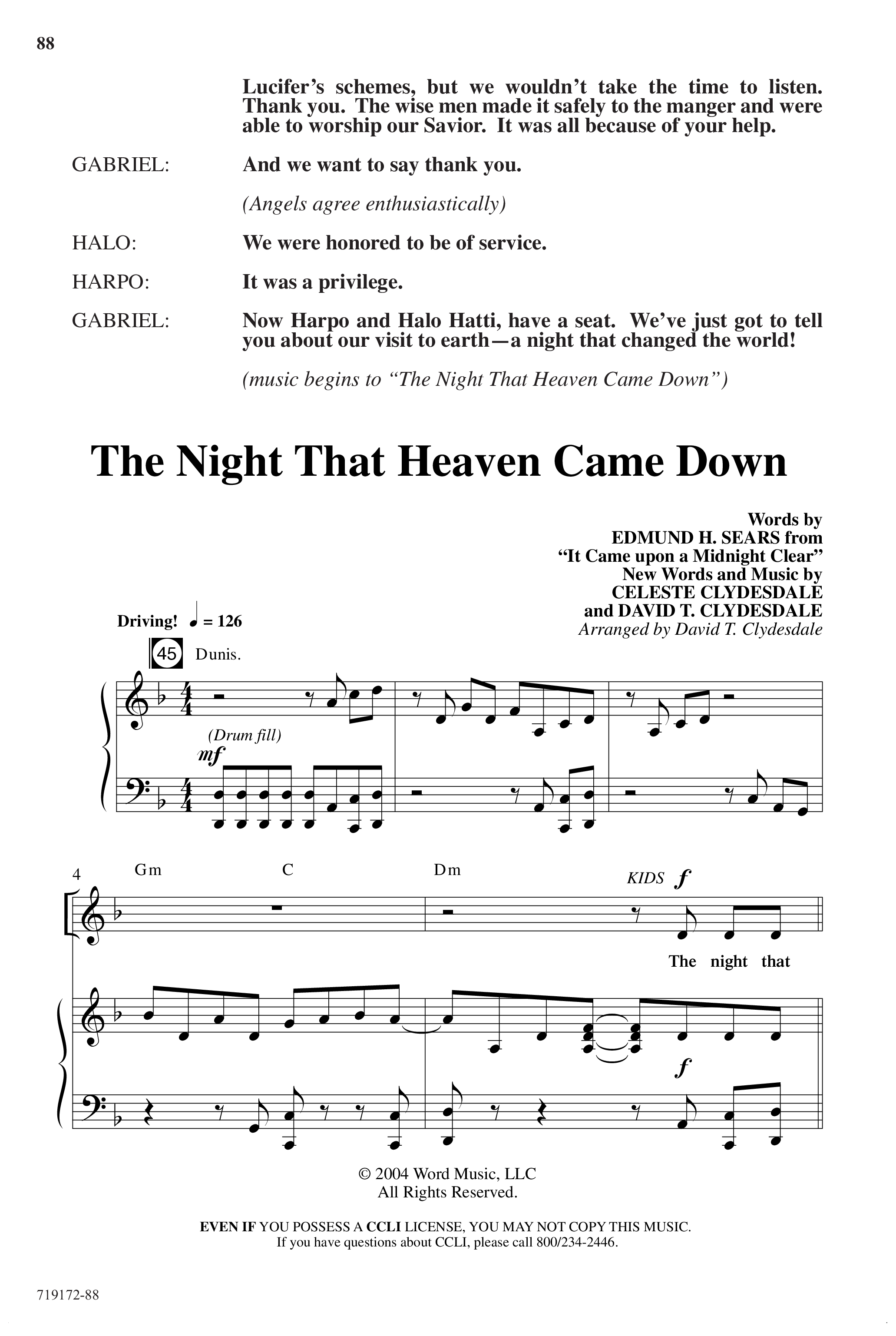 Angel Alert (11 Song Choral Collection) Song 9 (Piano SATB) (Arr. David Clydesdale)