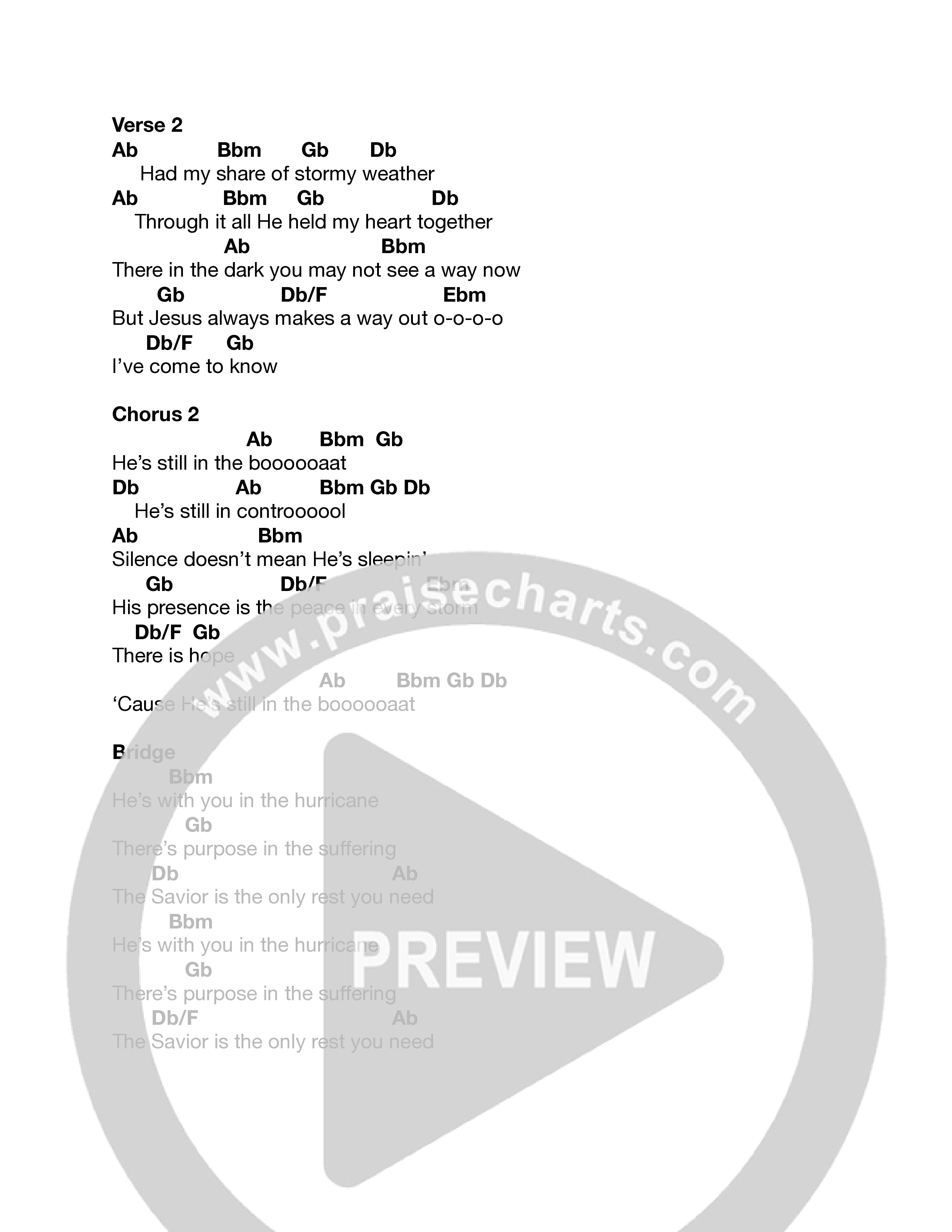Still In The Boat Chord Chart (Chris McQuistion)