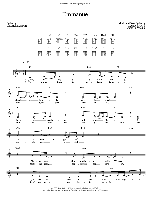 Emmanuel Lead (SAT) (Laura Story)