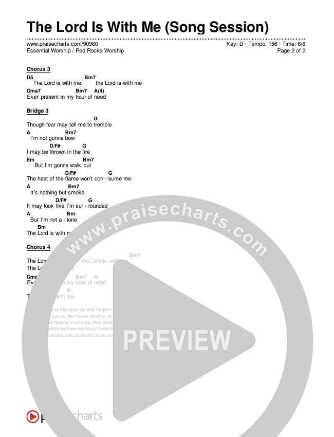 The Lord Is With Me (Song Session) Chords & Lyrics (Essential Worship / Red Rocks Worship)