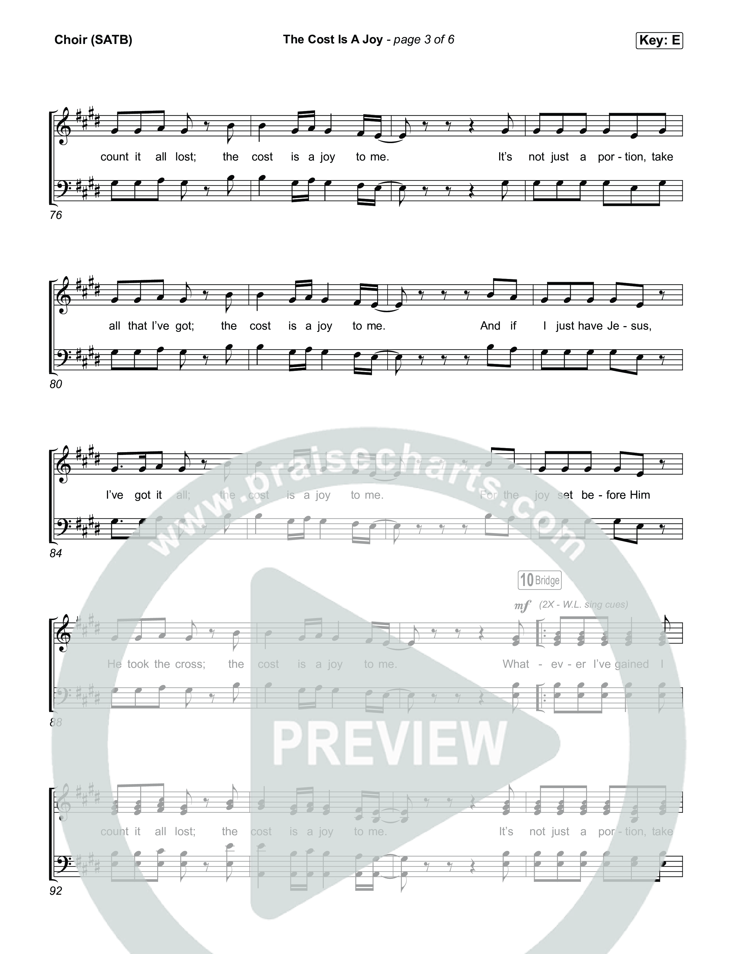 The Cost Is A Joy Choir Sheet (SATB) (SEU Worship)