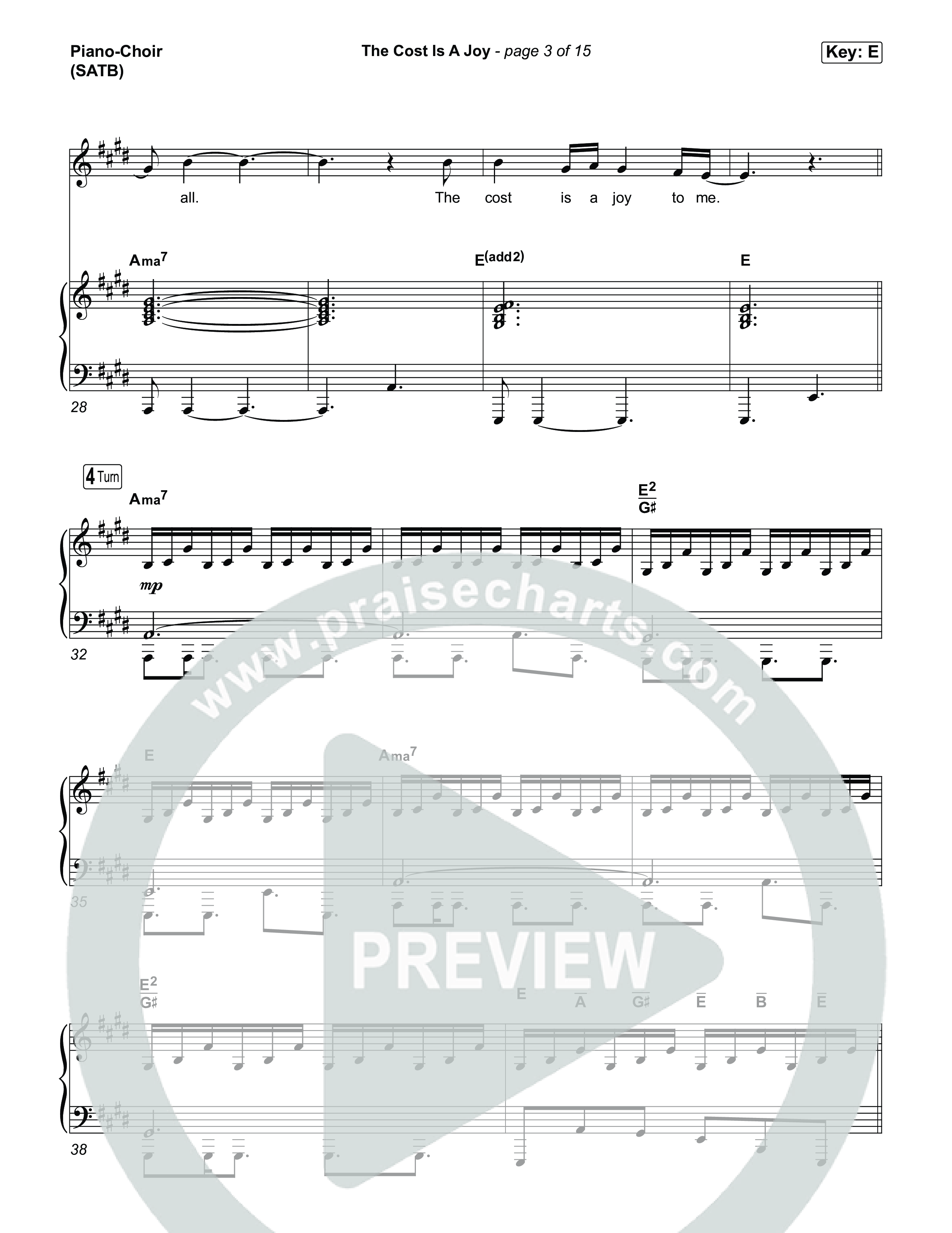 The Cost Is A Joy Piano/Vocal Pack (SEU Worship)