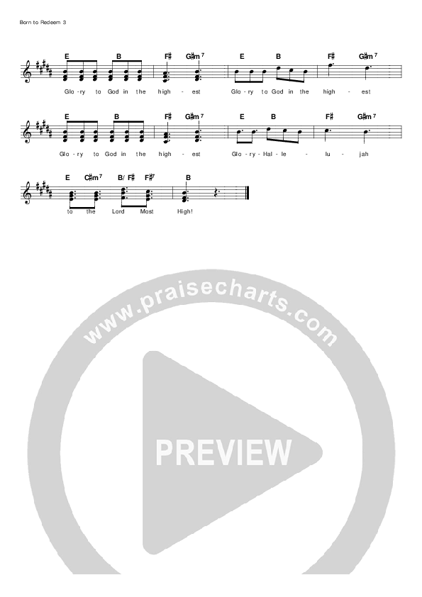 Born To Redeem Lead Sheet (Tomasz Jasinski)