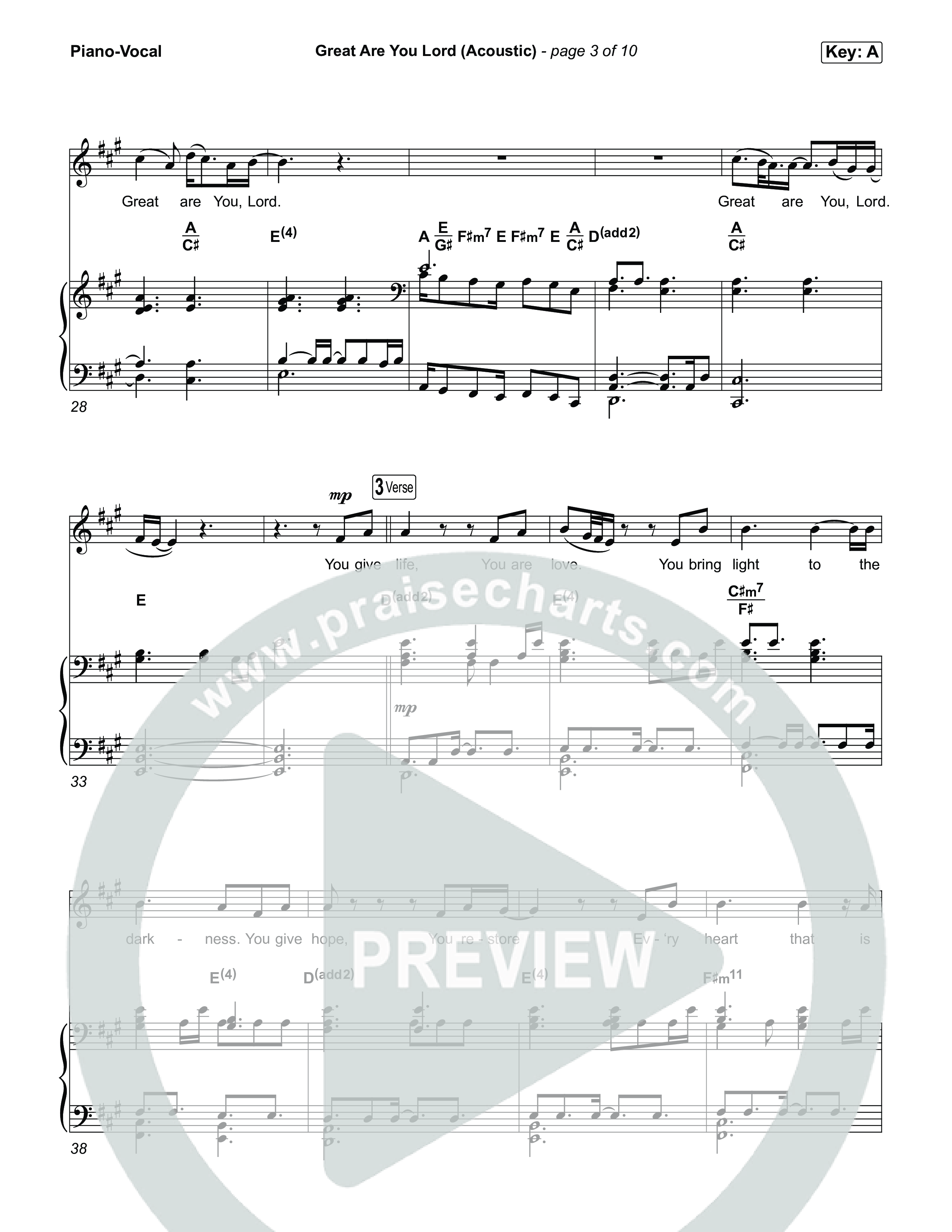 Great Are You Lord (Acoustic) Piano/Vocal Pack (Clark Beckham)