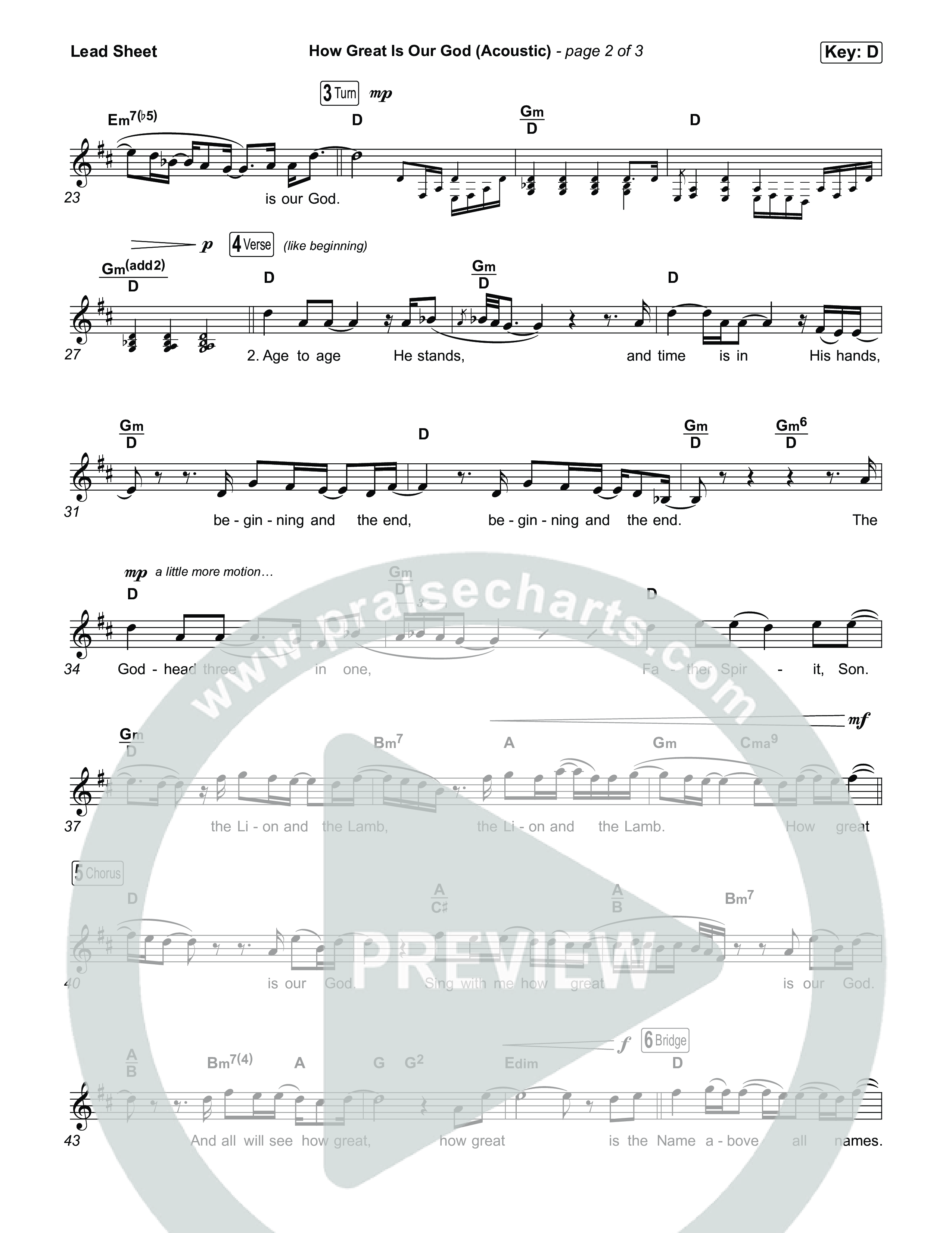 How Great Is Our God (Acoustic) Lead Sheet (Melody) (Clark Beckham)