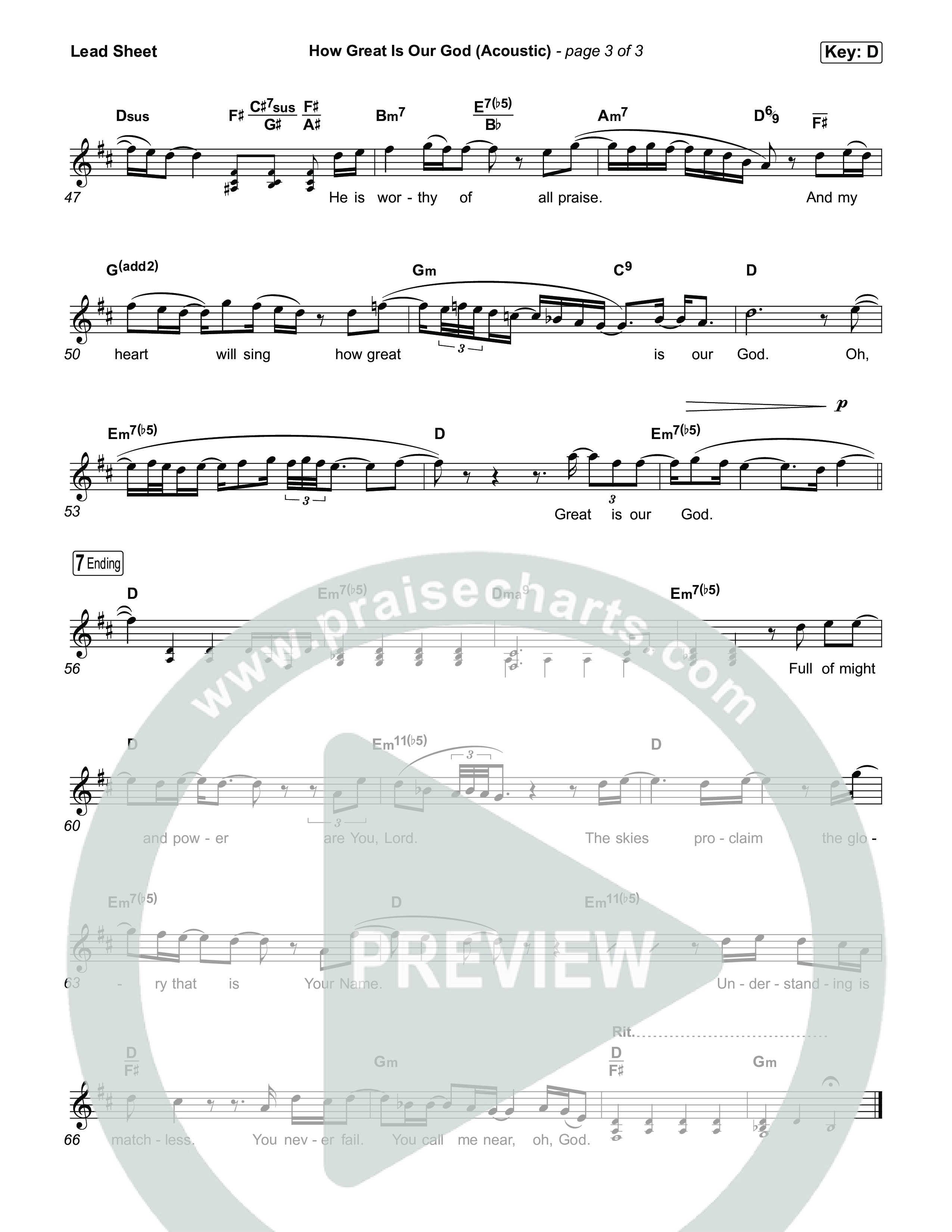 How Great Is Our God (Acoustic) Lead Sheet (Melody) (Clark Beckham)