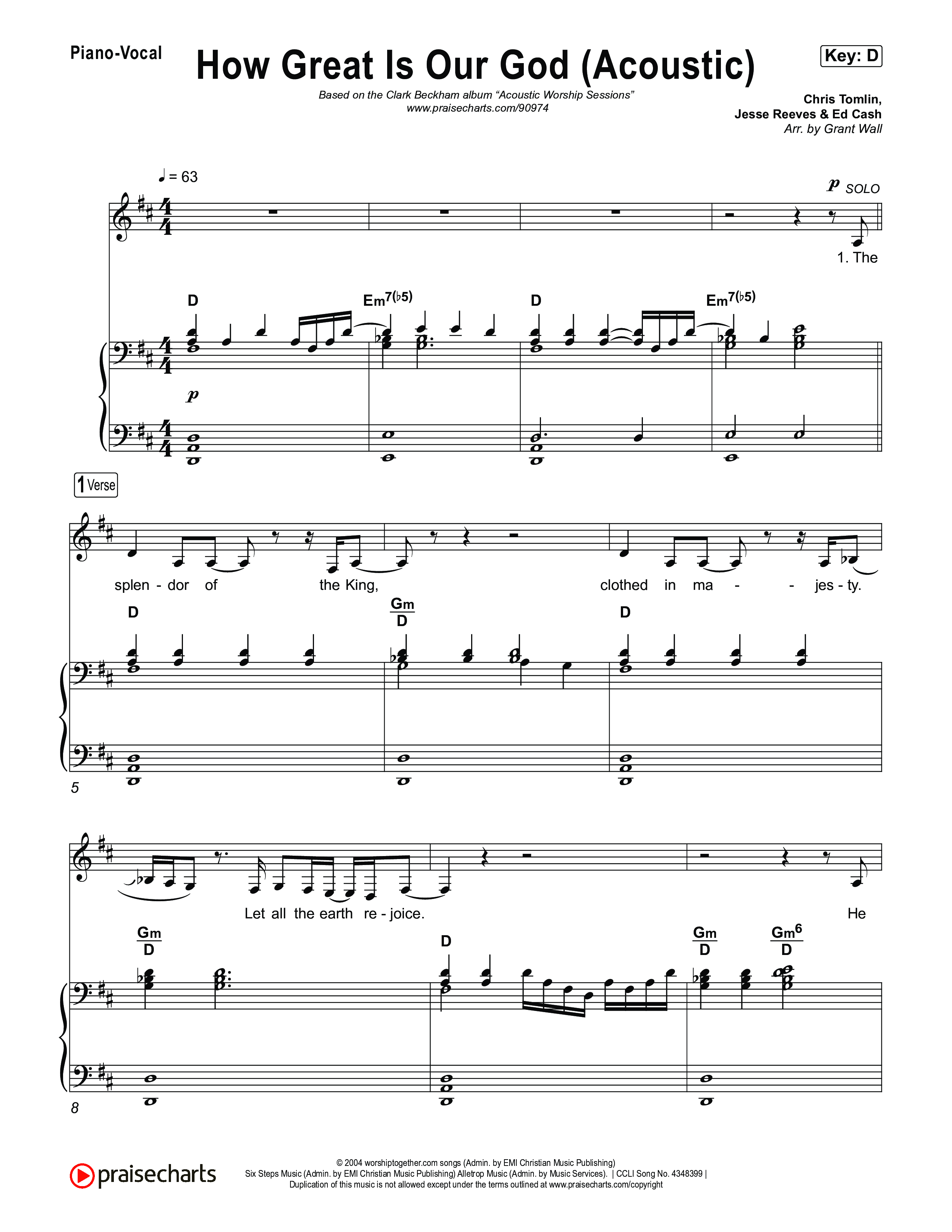 How Great Is Our God (Acoustic) Piano/Vocal Pack (Clark Beckham)