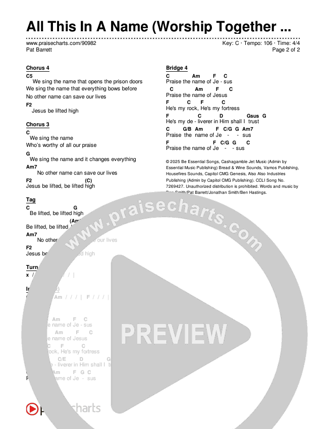 All This In A Name (Worship Together Sessions) Chords & Lyrics (Pat Barrett)