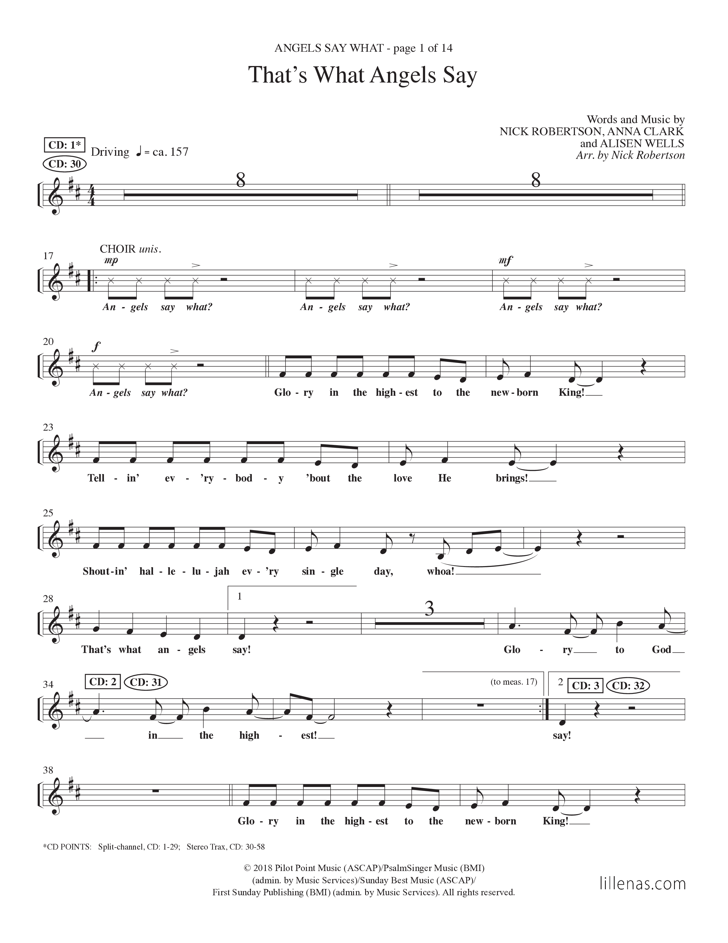 Angels Say What (5 Song Choral Collection) Choral Book (Lillenas Choral / Lillenas Kids / Arr. Nick Robertson)