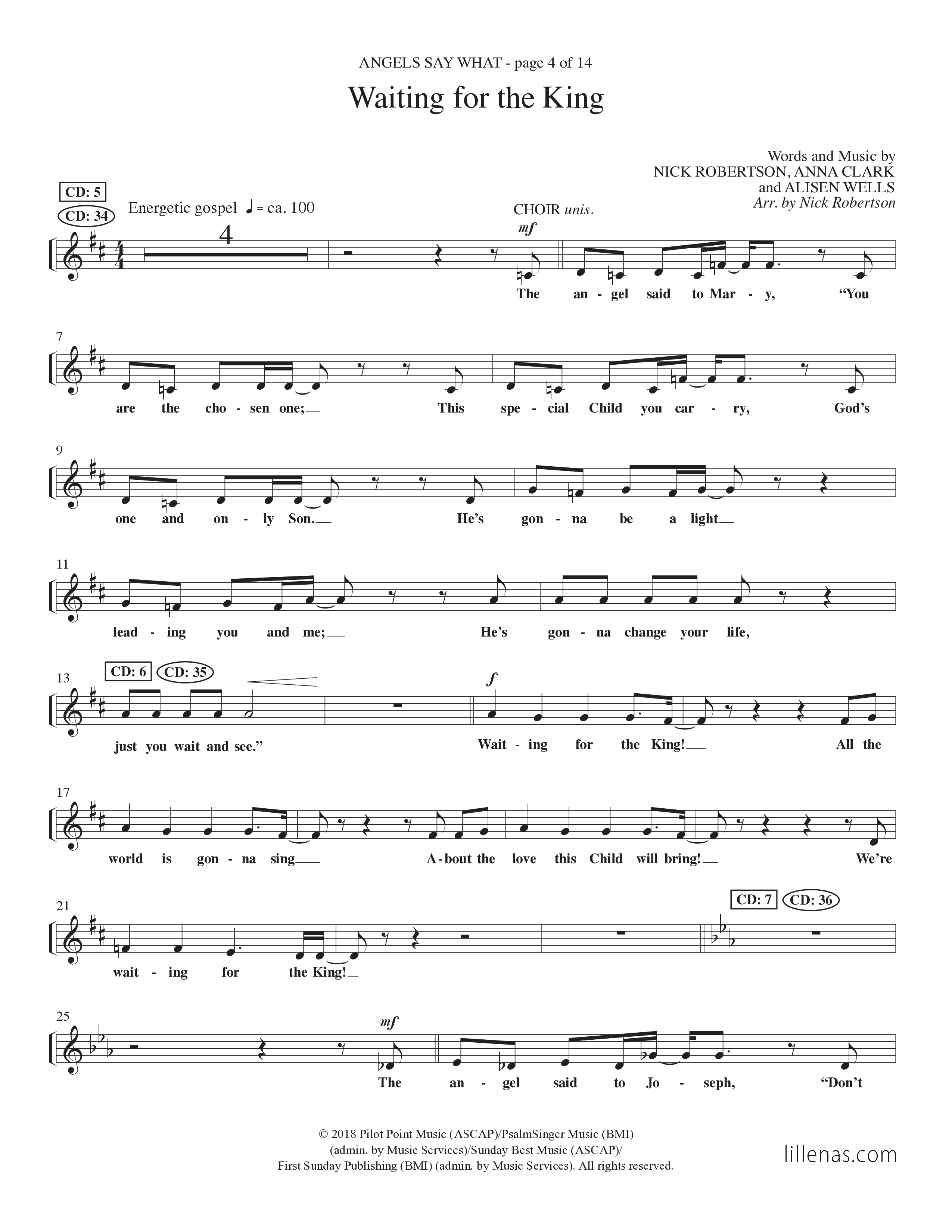 Angels Say What (5 Song Choral Collection) Song 2 (Piano SATB) (Lillenas Choral / Lillenas Kids / Arr. Nick Robertson)