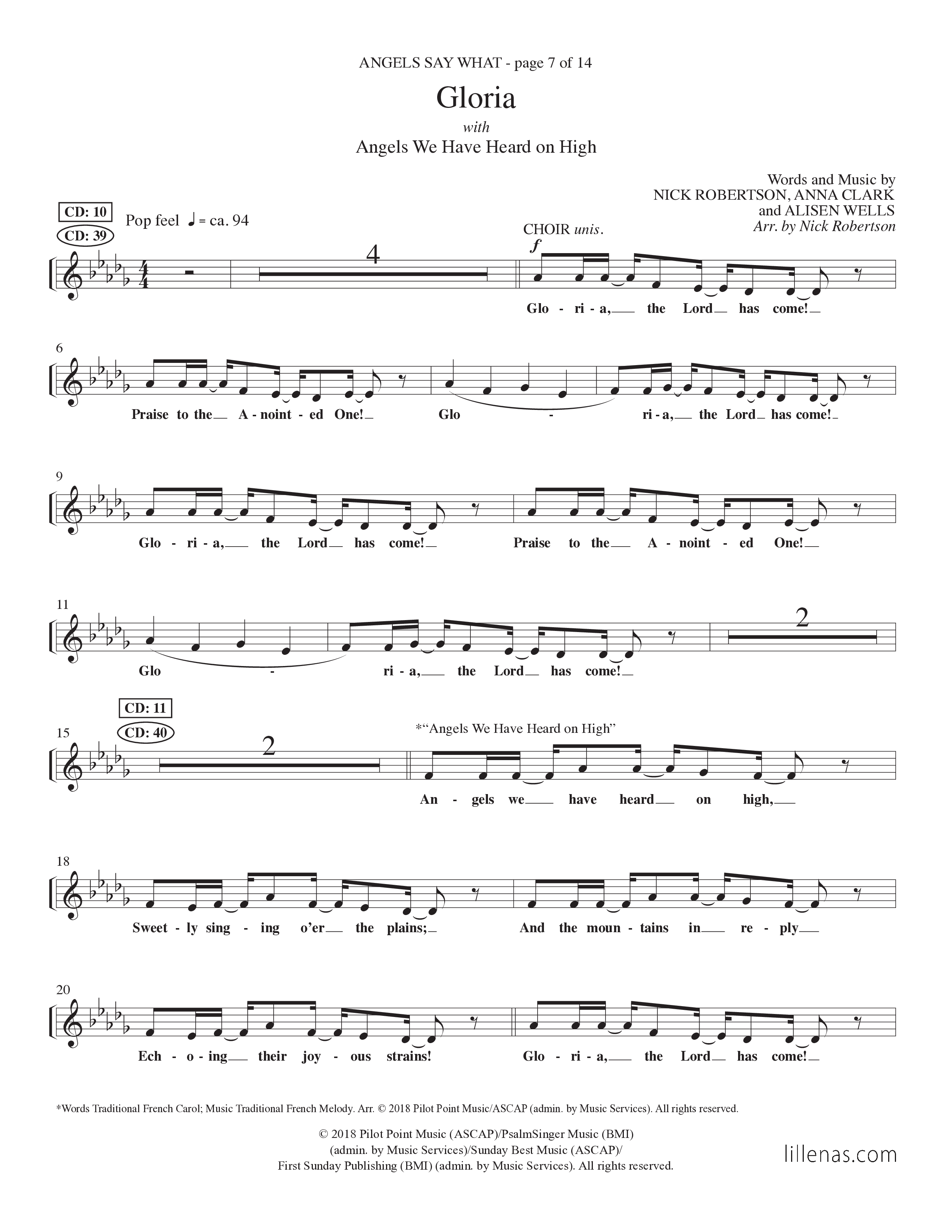 Angels Say What (5 Song Choral Collection) Song 3 (Piano SATB) (Lillenas Choral / Lillenas Kids / Arr. Nick Robertson)