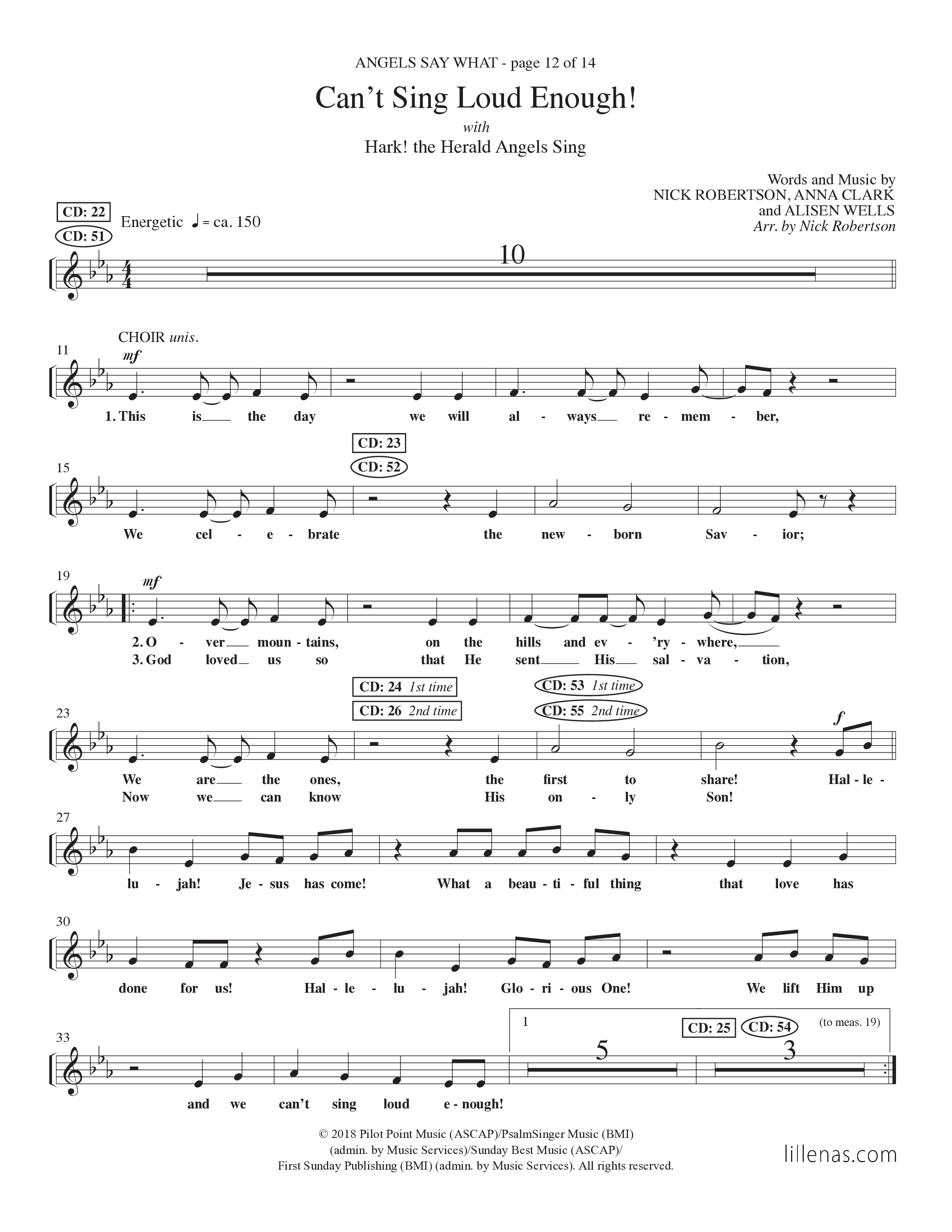 Angels Say What (5 Song Choral Collection) Song 5 (Piano SATB) (Lillenas Choral / Lillenas Kids / Arr. Nick Robertson)
