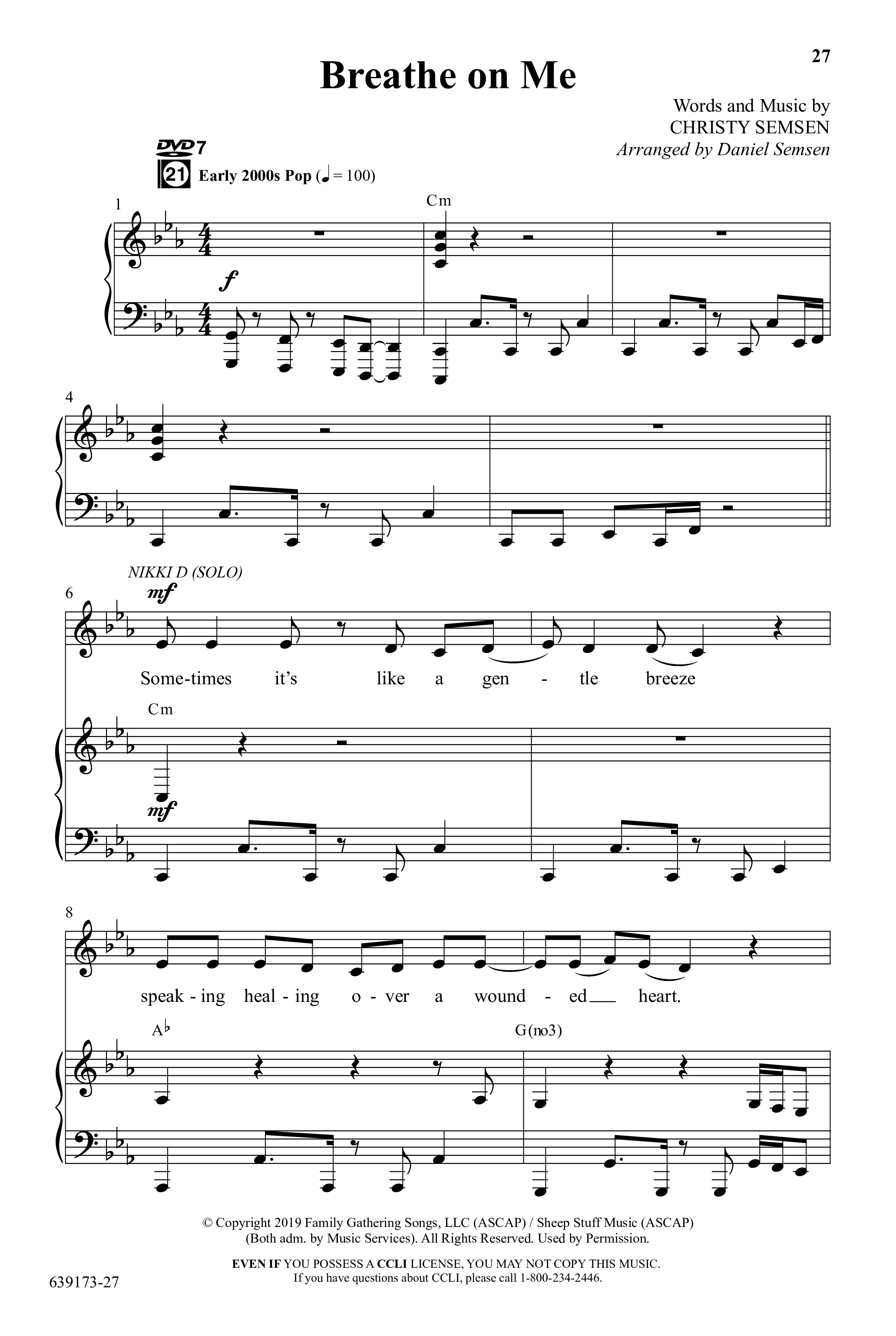 Back To The Beginning (9 Song Choral Collection) Song 3 (Piano SATB) (Arr. Daniel Semsen)