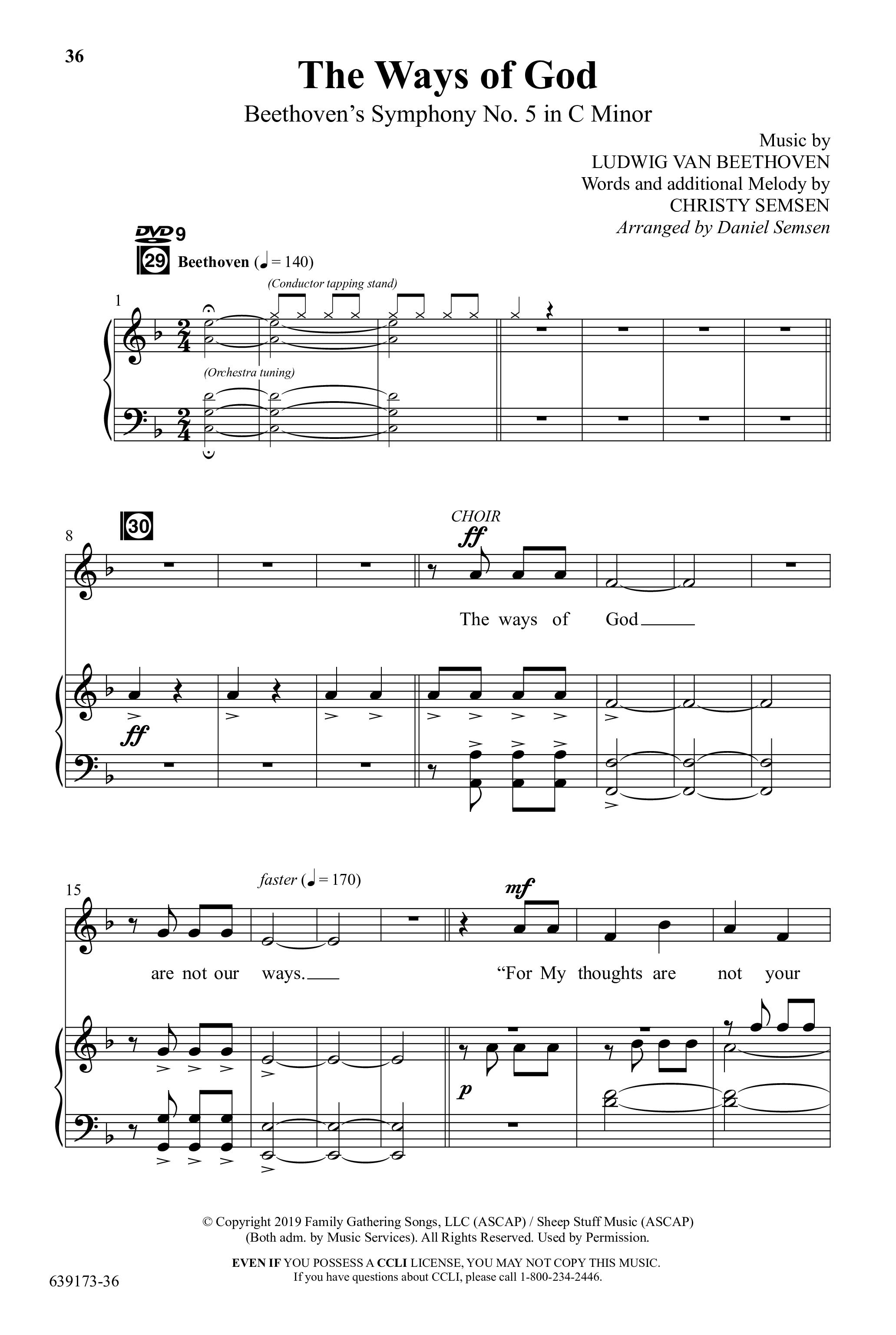 Back To The Beginning (9 Song Choral Collection) Song 4 (Piano SATB) (Arr. Daniel Semsen)