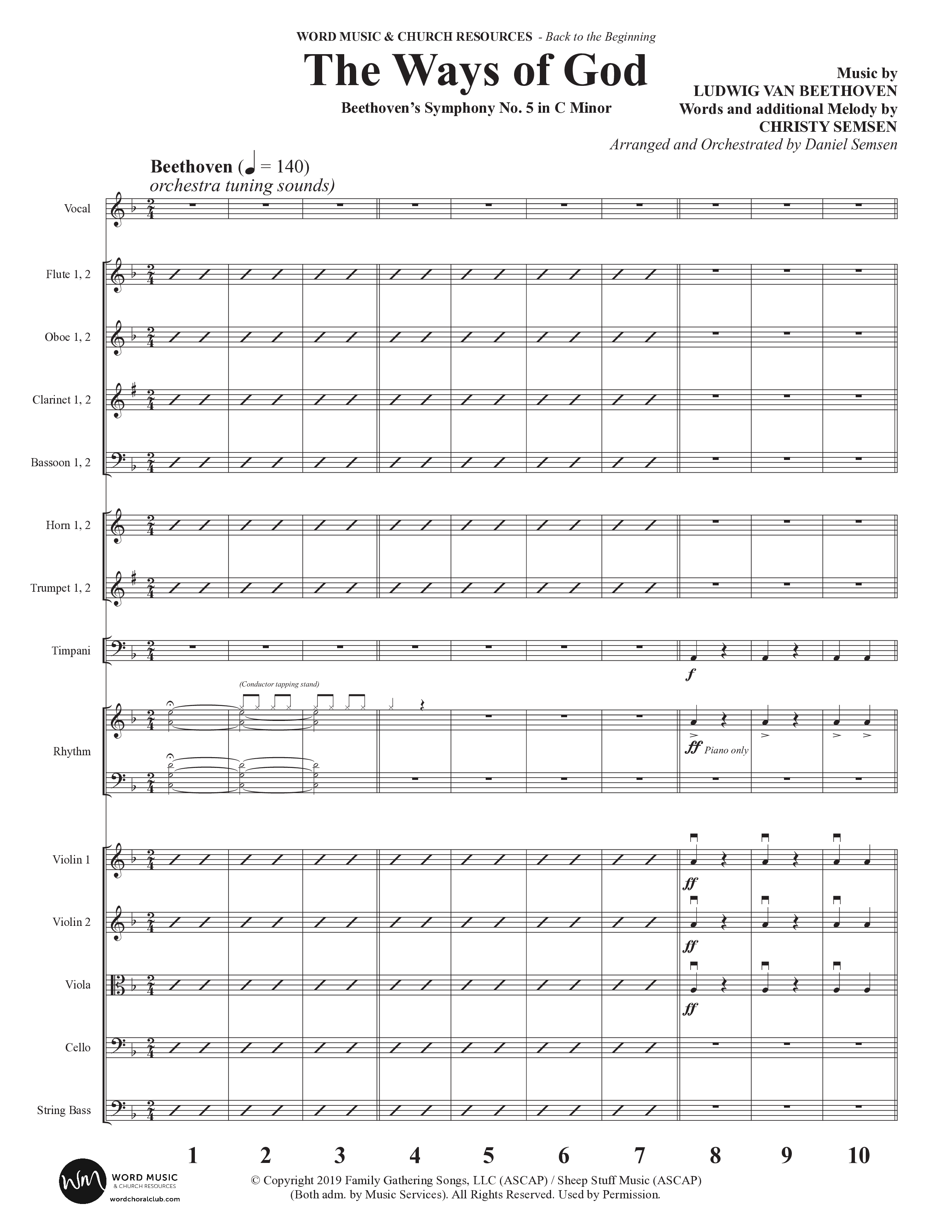 Back To The Beginning (9 Song Choral Collection) Song 4 (Rhythm) (Arr. Daniel Semsen)