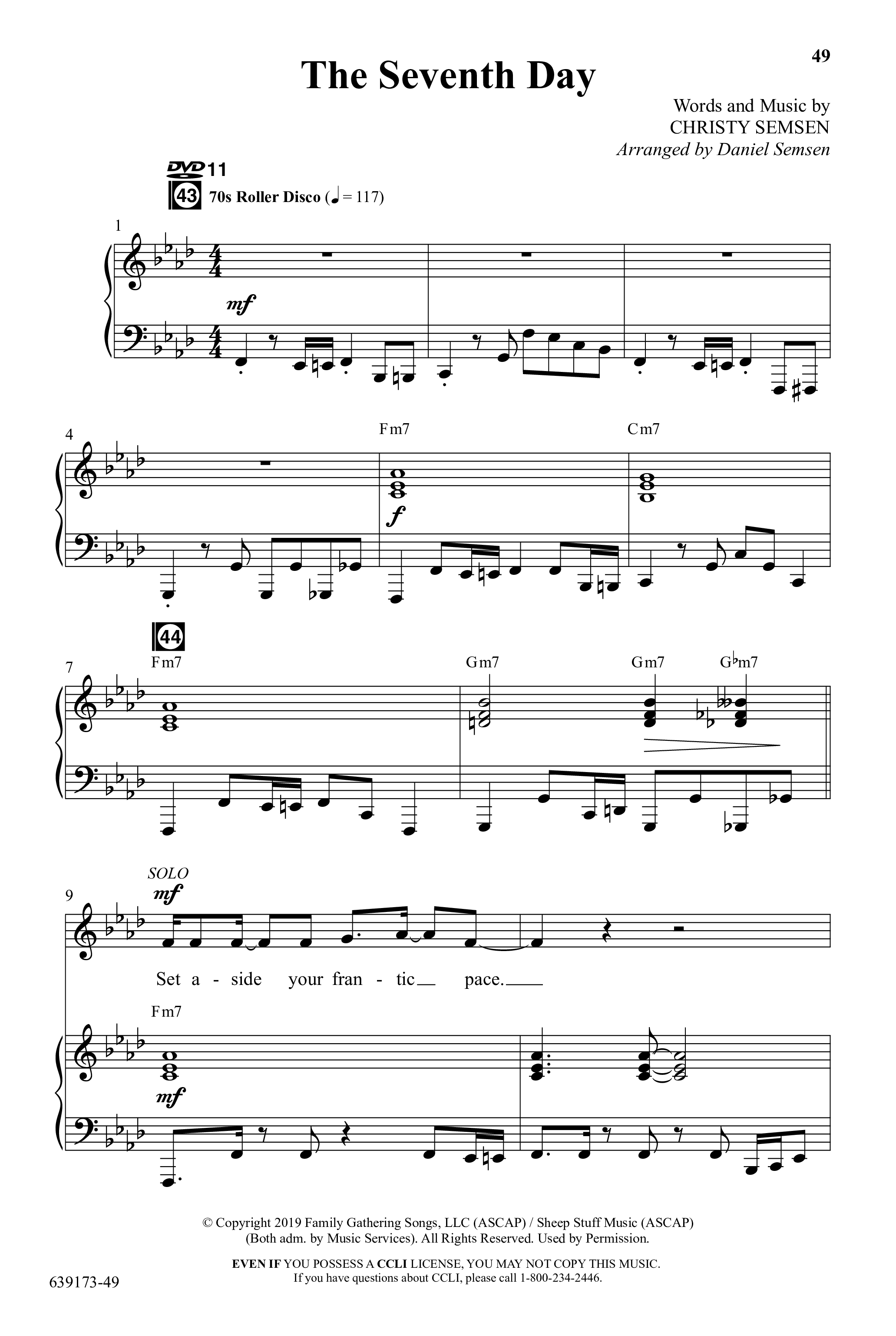 Back To The Beginning (9 Song Choral Collection) Song 5 (Piano SATB) (Arr. Daniel Semsen)